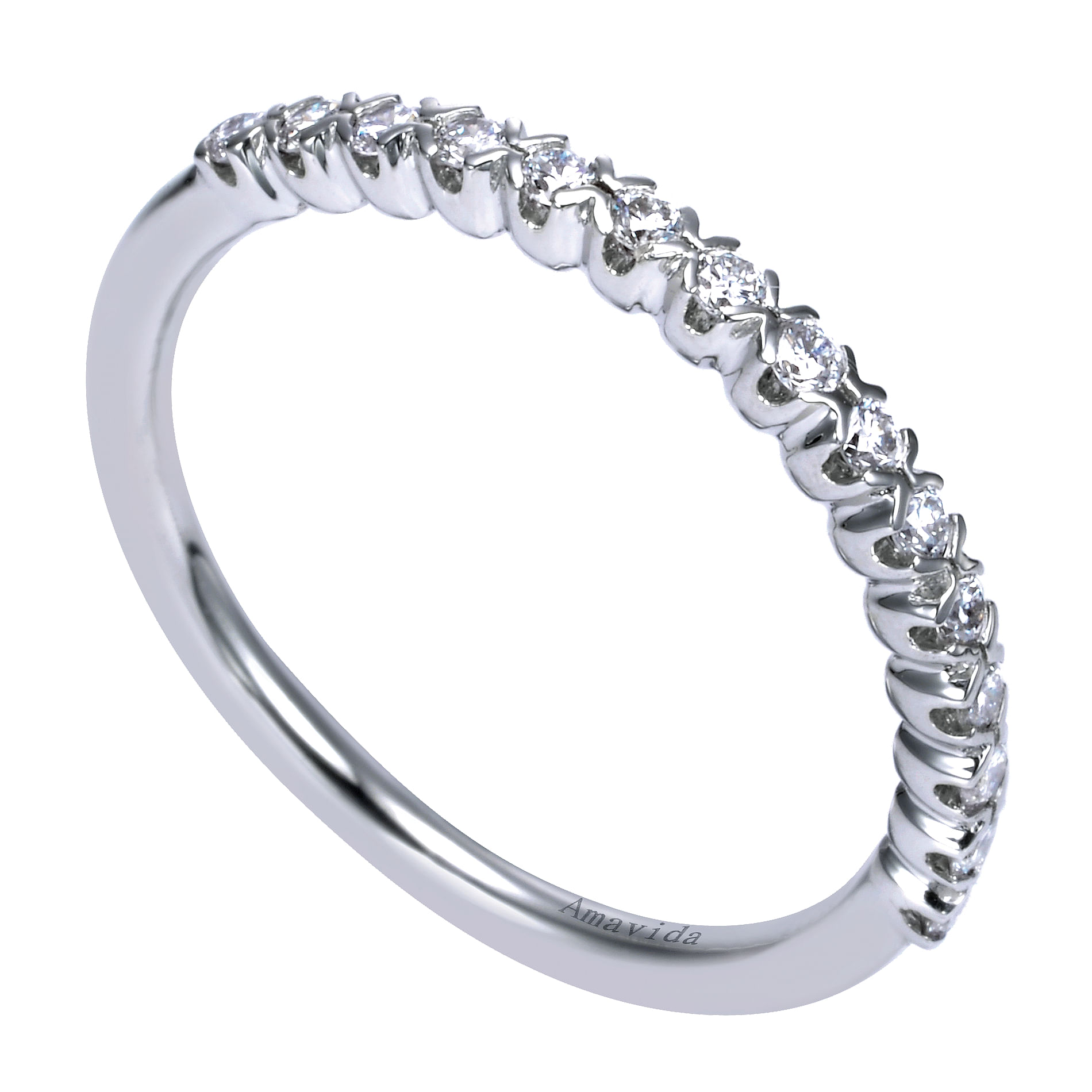 18k White Gold Contemporary Straight Wedding Band angle 3 18k White Gold Contemporary Straight Wedding Band angle 3