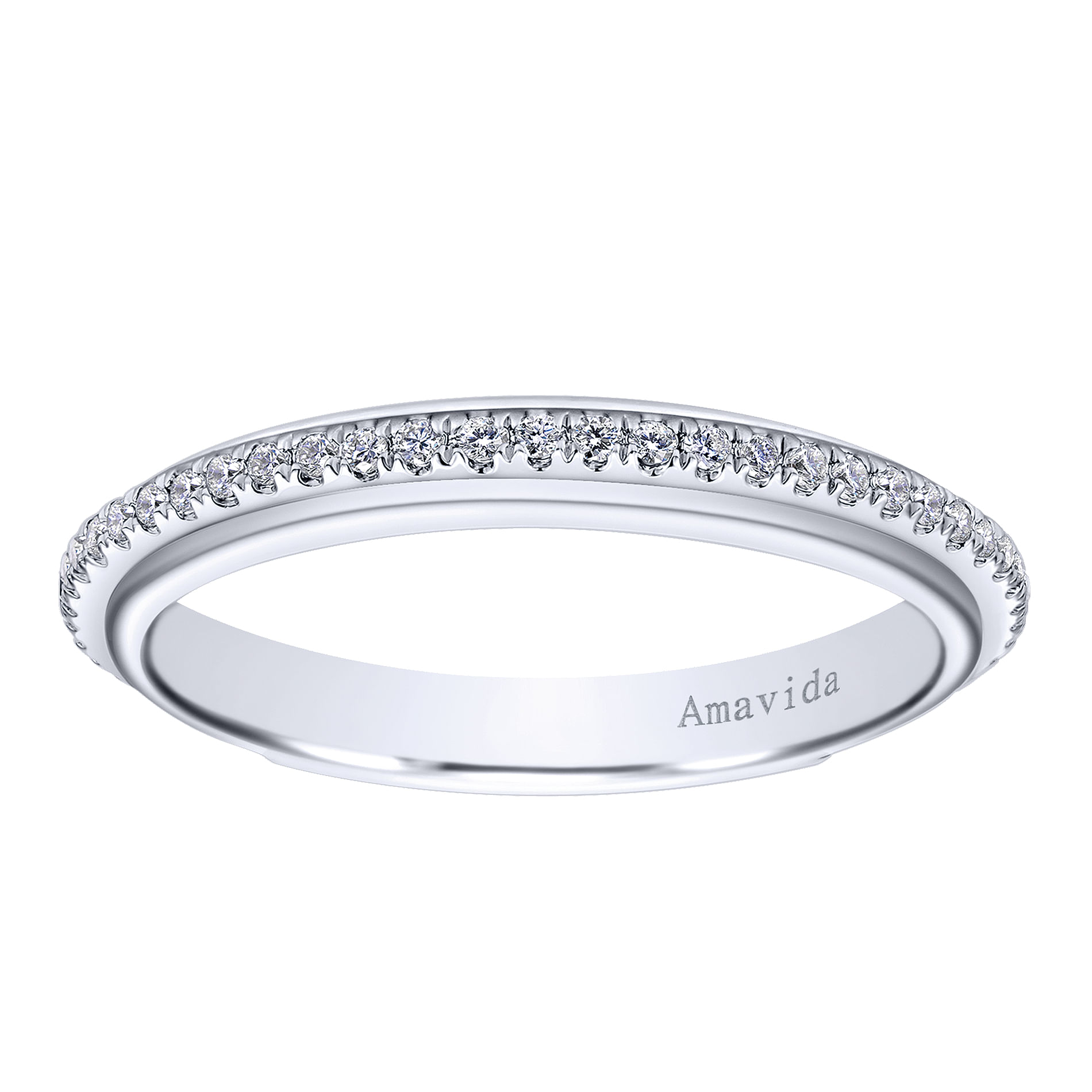 18k White Gold Contemporary Straight Wedding Band angle 5 18k White Gold Contemporary Straight Wedding Band angle 5