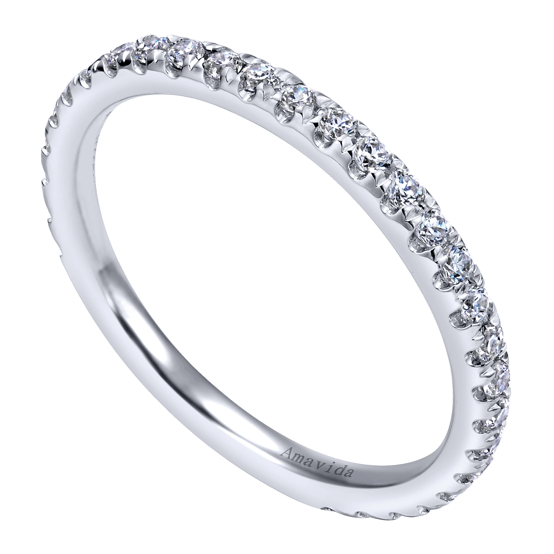 18k White Gold Contemporary Straight Wedding Band angle 3 18k White Gold Contemporary Straight Wedding Band angle 3