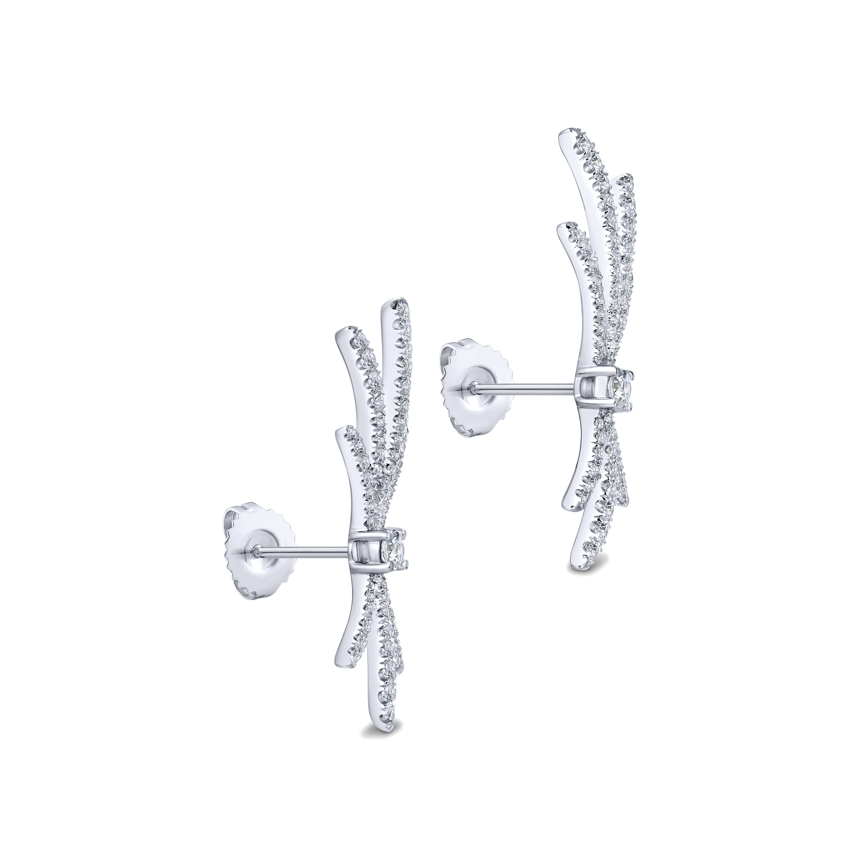 18k White Gold Contemporary Stud Earrings angle 2 18k White Gold Contemporary Stud Earrings angle 2