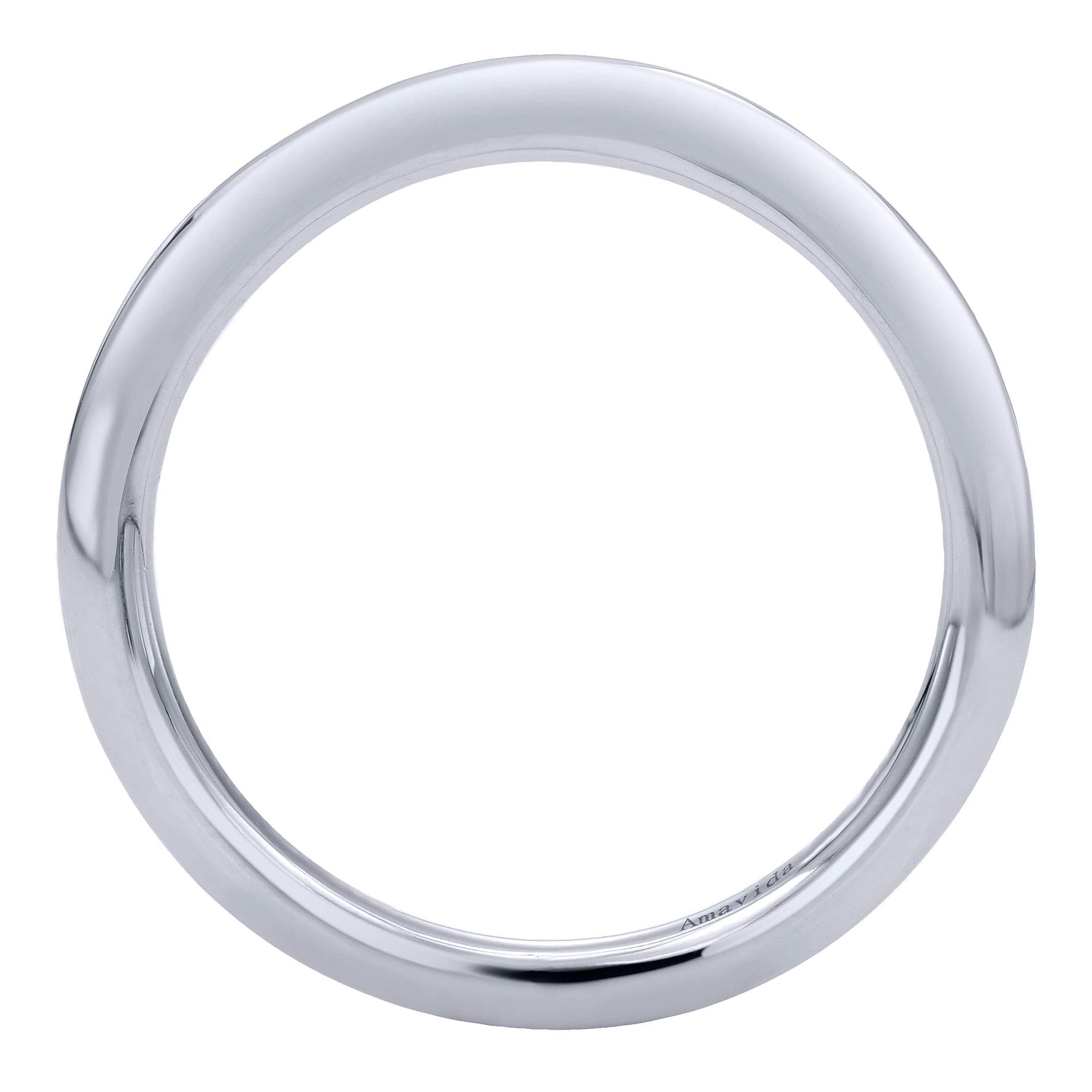 18k White Gold Curved Wedding Band angle 2 18k White Gold Curved Wedding Band angle 2