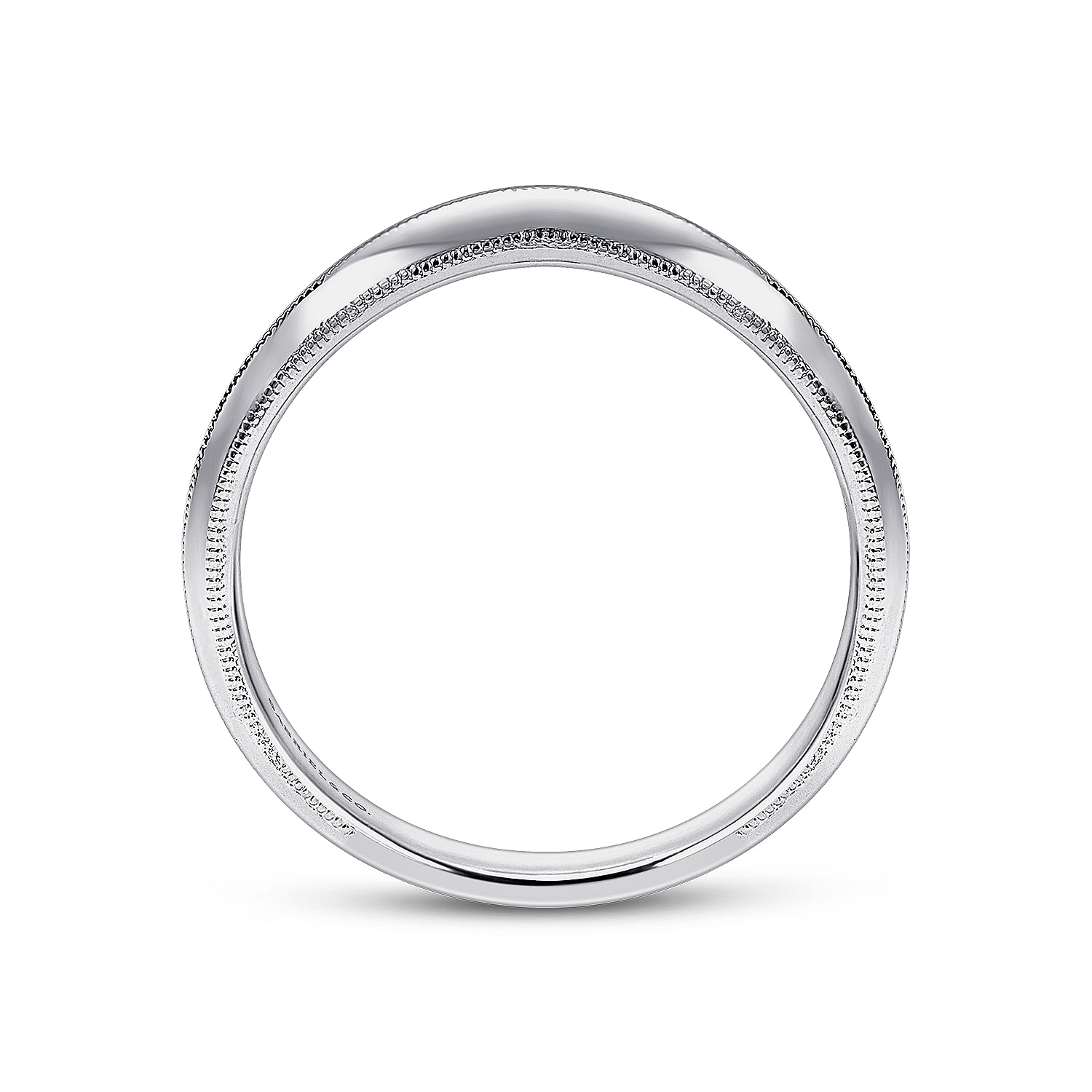 18k White Gold Curved Wedding Band angle 2 18k White Gold Curved Wedding Band angle 2
