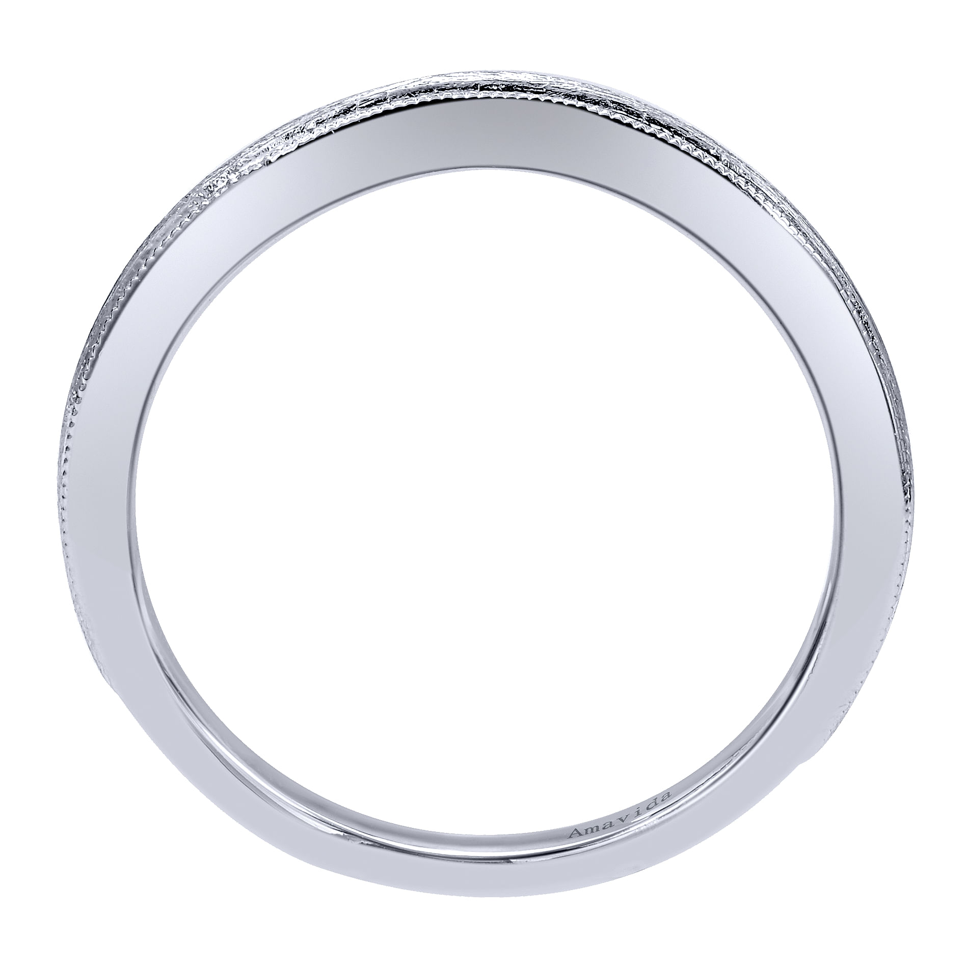18k White Gold Curved Wedding Band angle 2 18k White Gold Curved Wedding Band angle 2