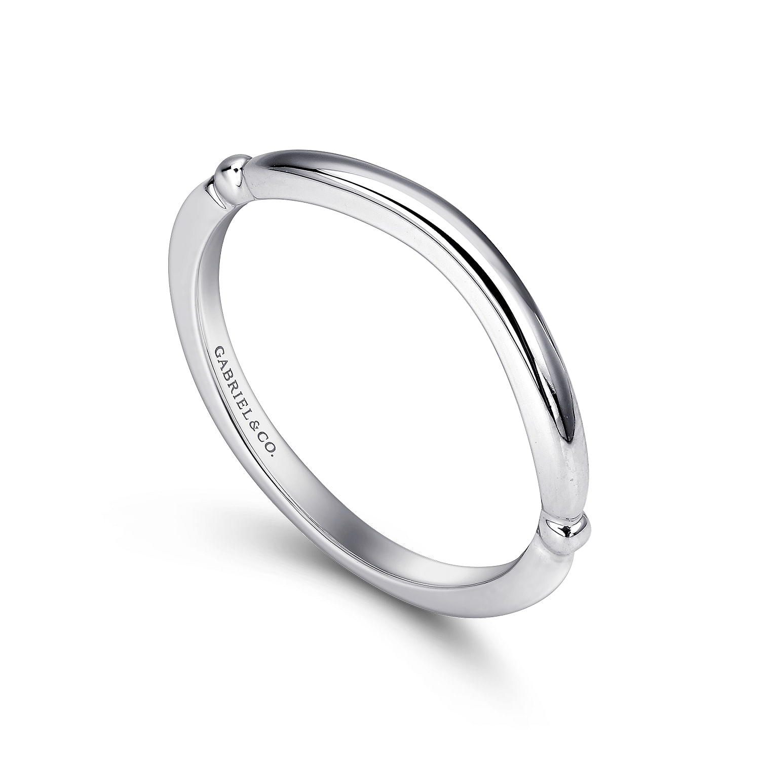 18k White Gold Curved Wedding Band angle 3 18k White Gold Curved Wedding Band angle 3