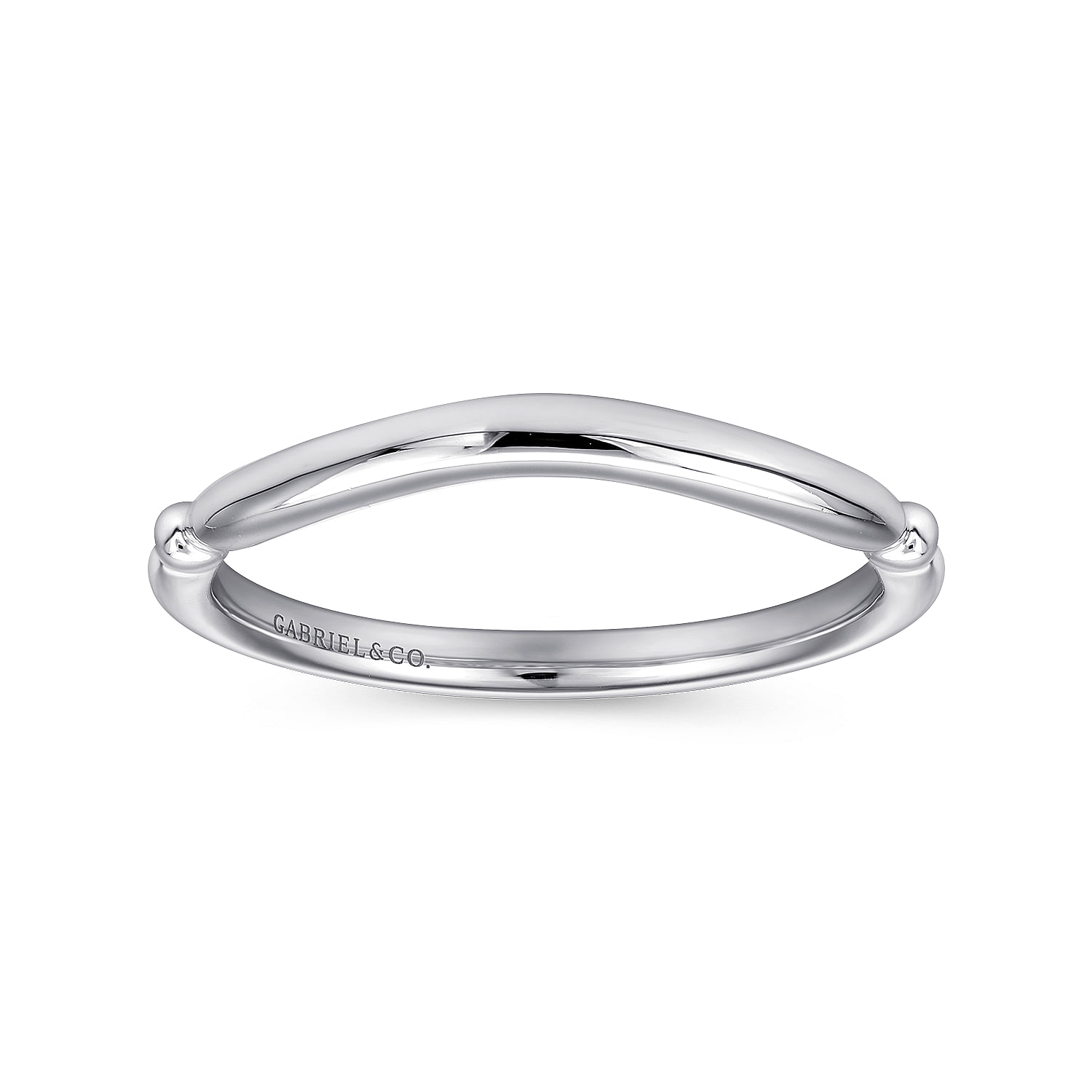 18k White Gold Curved Wedding Band angle 5 18k White Gold Curved Wedding Band angle 5