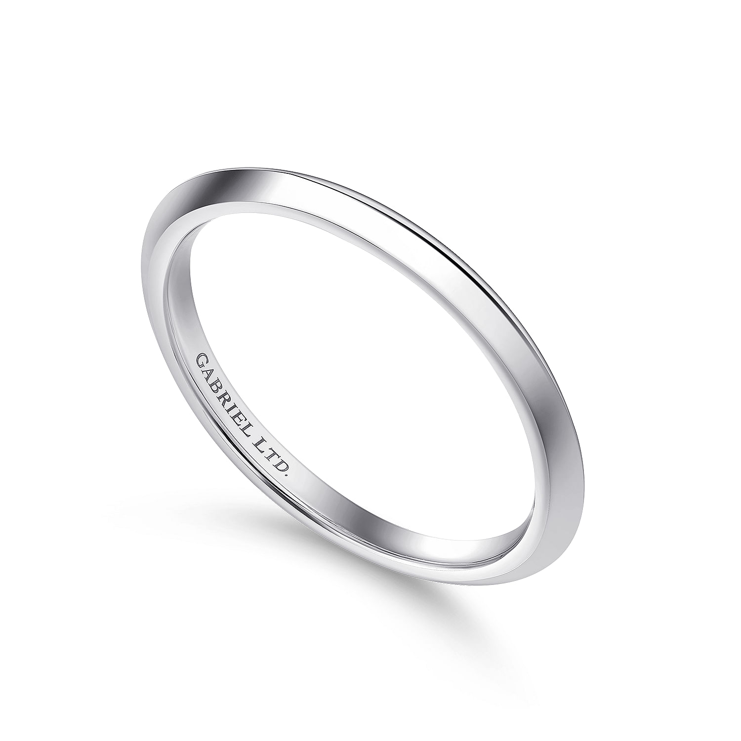 18k White Gold Curved Wedding Band angle 3 18k White Gold Curved Wedding Band angle 3