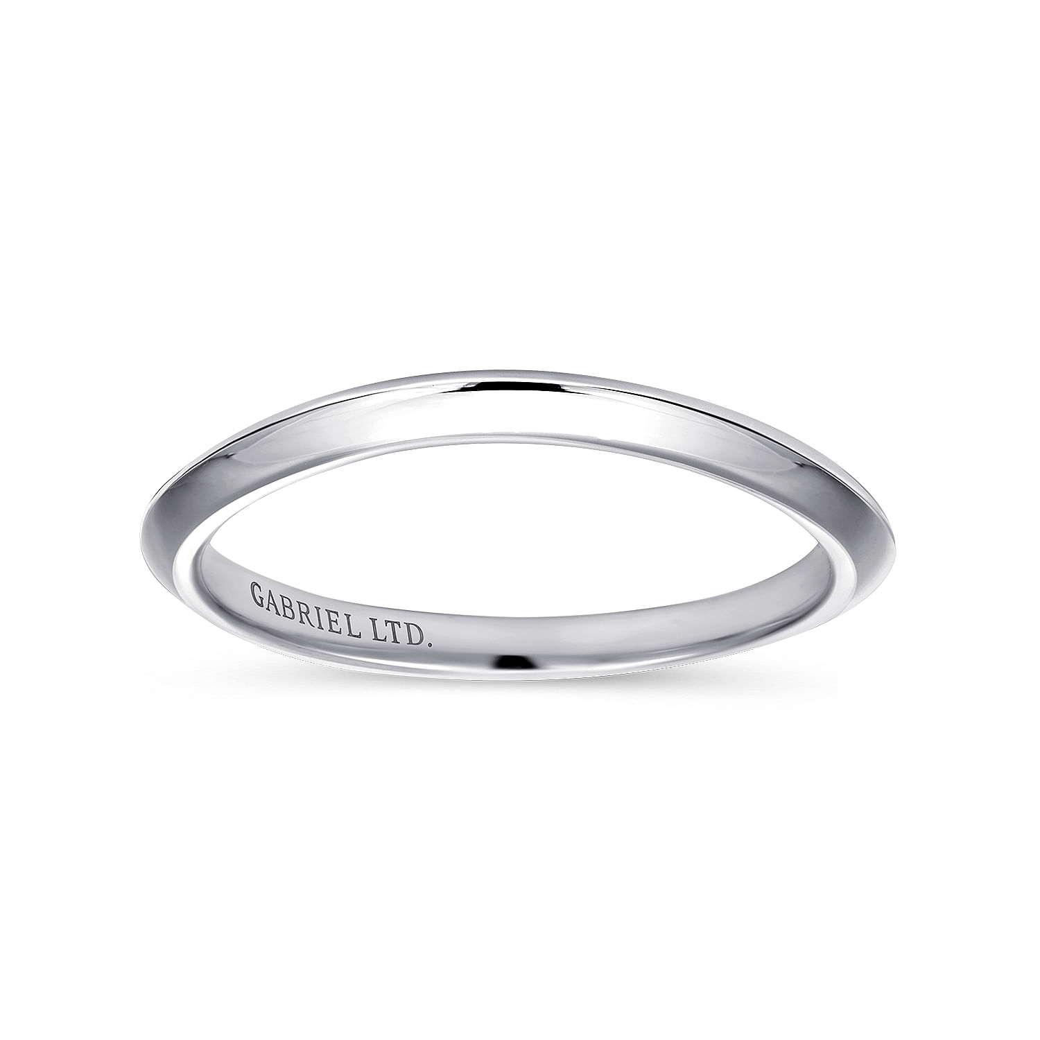 18k White Gold Curved Wedding Band angle 5 18k White Gold Curved Wedding Band angle 5
