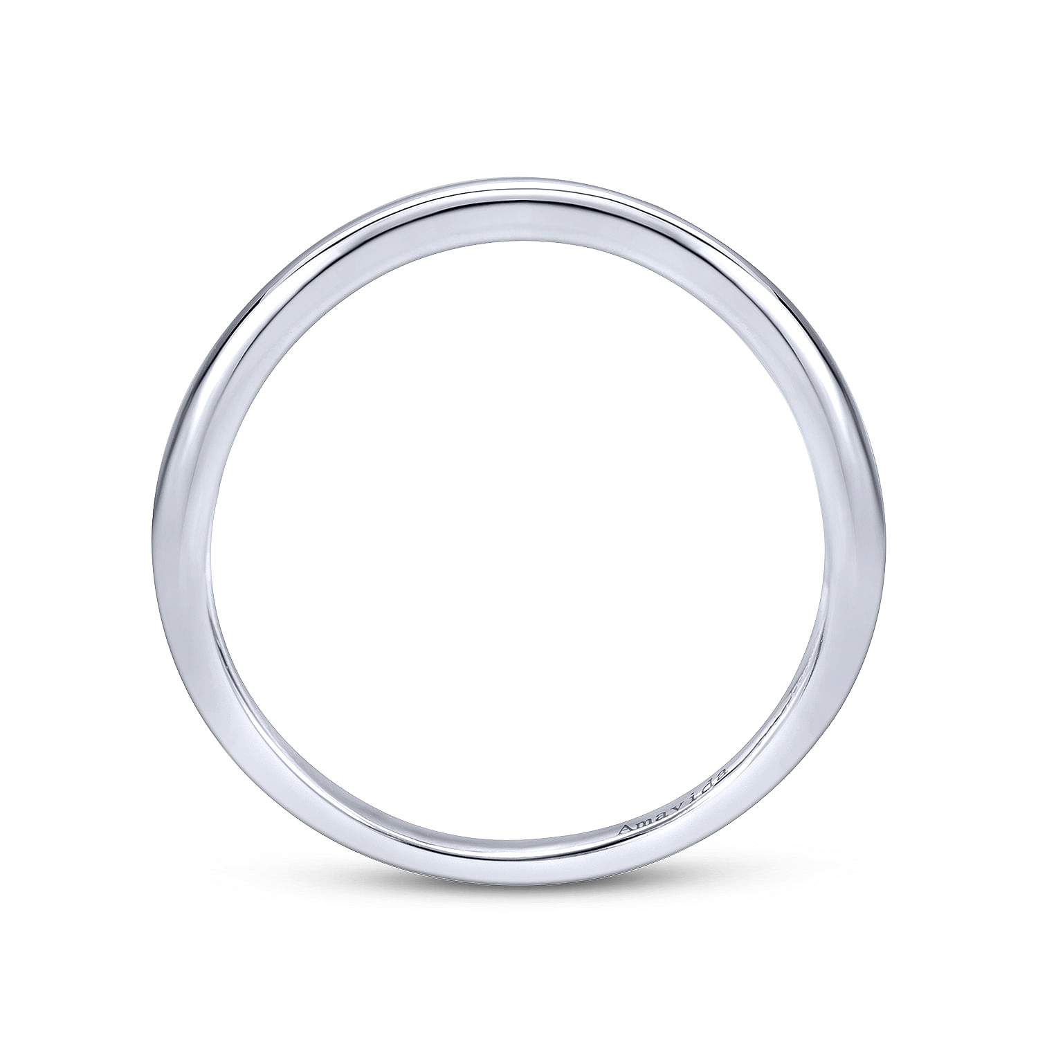 18k White Gold Curved Wedding Band angle 2 18k White Gold Curved Wedding Band angle 2