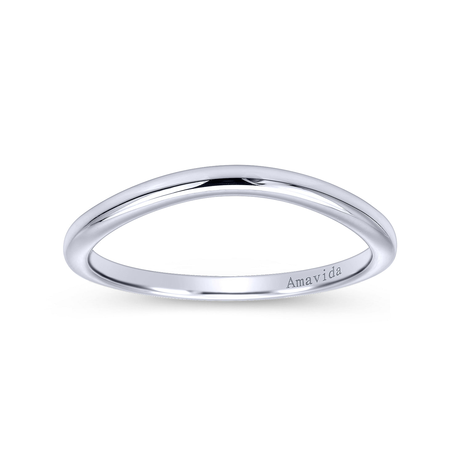 18k White Gold Curved Wedding Band angle 5 18k White Gold Curved Wedding Band angle 5