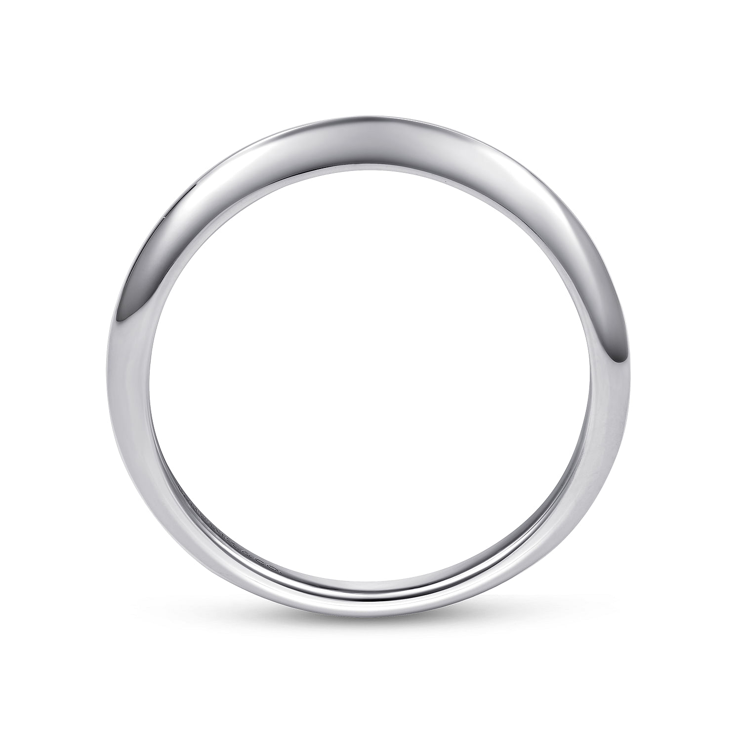 18k White Gold Curved Wedding Band angle 2 18k White Gold Curved Wedding Band angle 2