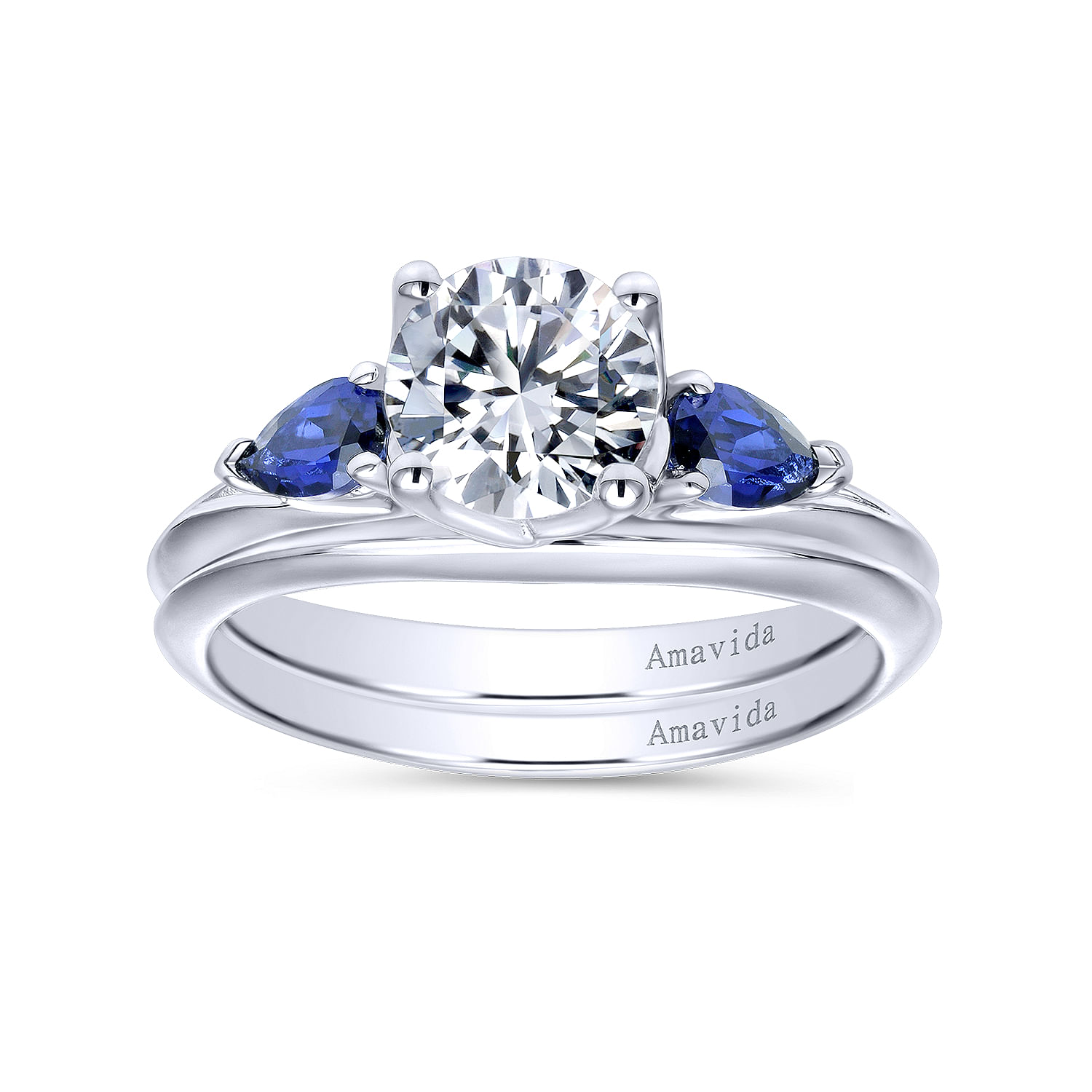 18k White Gold Curved Wedding Band angle 4 18k White Gold Curved Wedding Band angle 4
