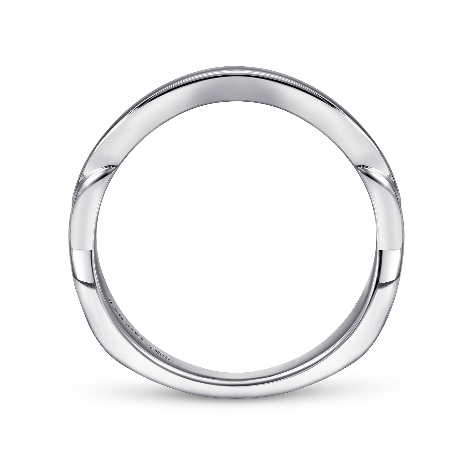 18k White Gold Curved Wedding Band angle 2 18k White Gold Curved Wedding Band angle 2
