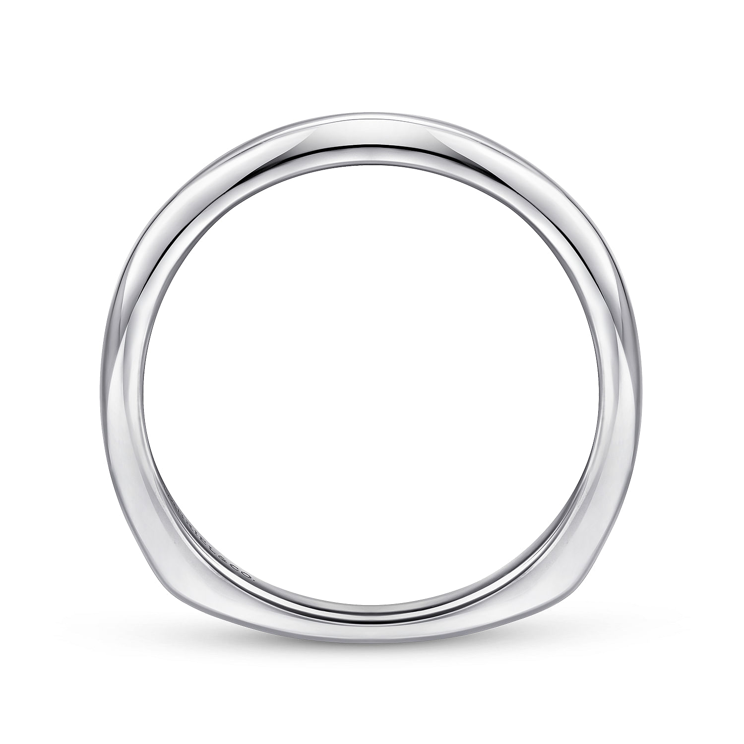 18k White Gold Curved Wedding Band angle 2 18k White Gold Curved Wedding Band angle 2