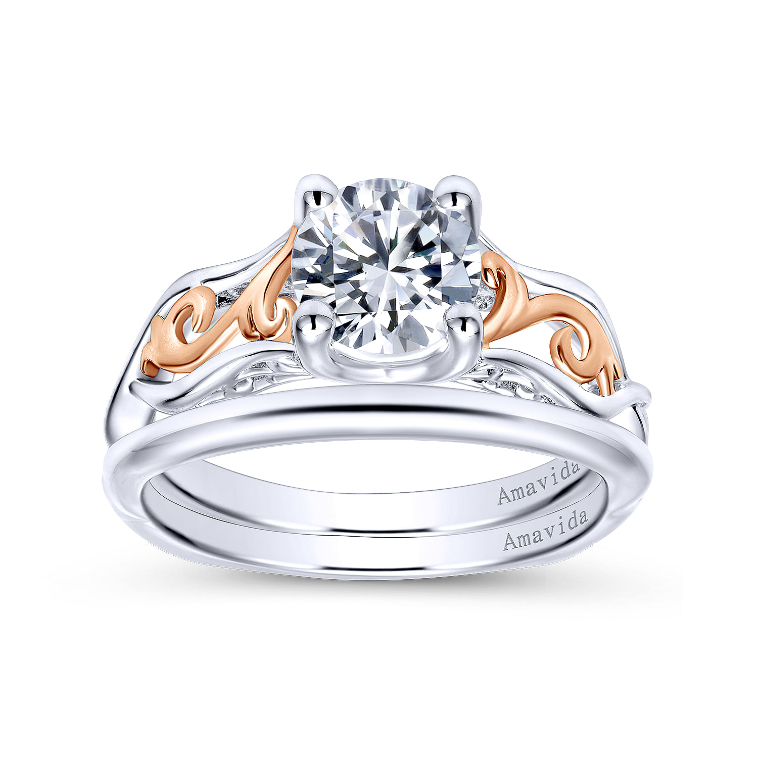 18k White Gold Curved Wedding Band angle 4 18k White Gold Curved Wedding Band angle 4