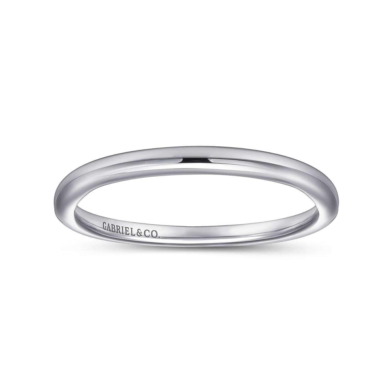 18k White Gold Curved Wedding Band angle 5 18k White Gold Curved Wedding Band angle 5