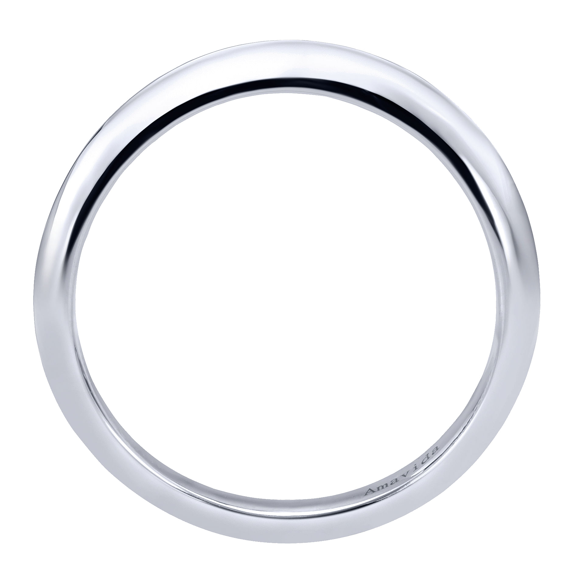 18k White Gold Curved Wedding Band angle 2 18k White Gold Curved Wedding Band angle 2