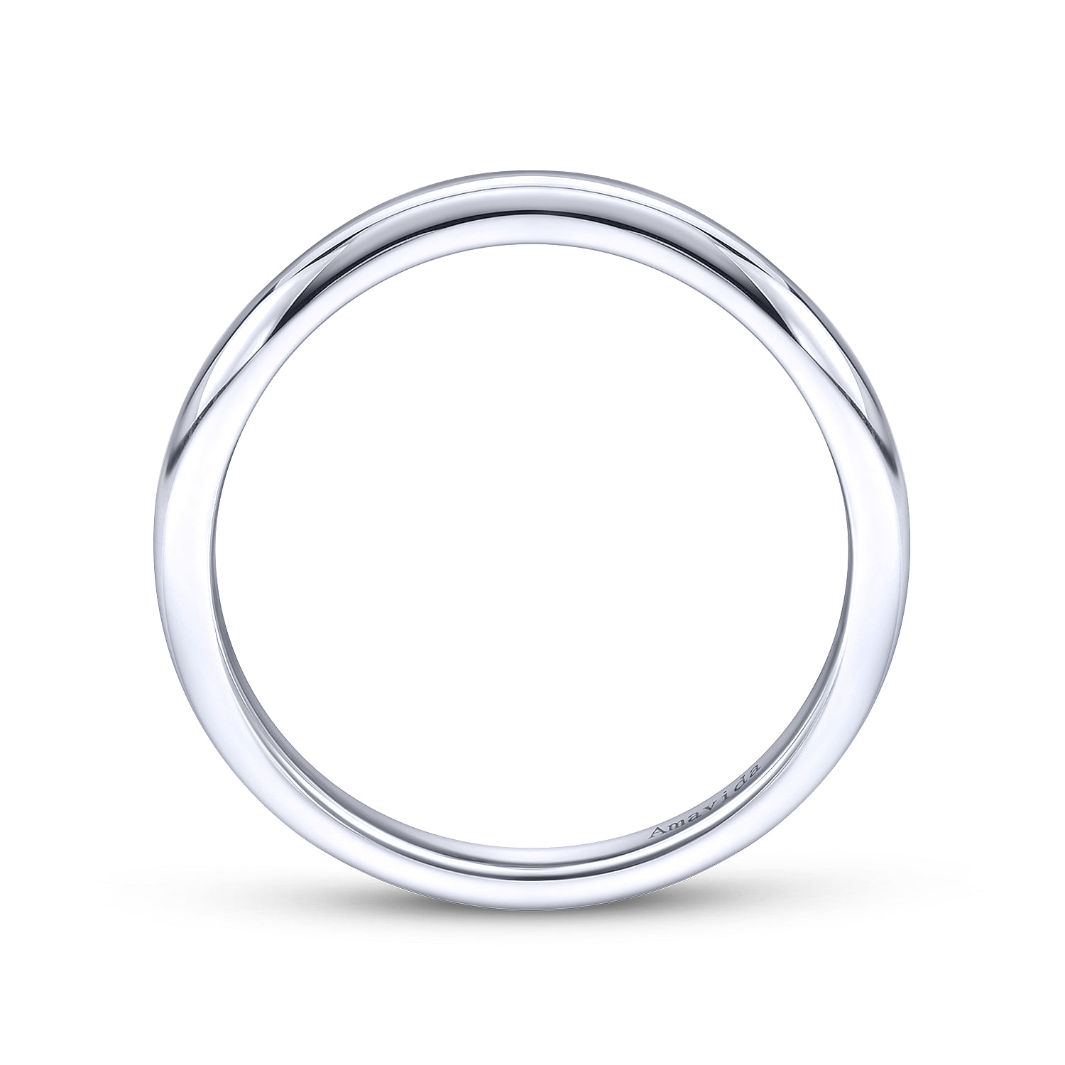 18k White Gold Curved Wedding Band angle 2 18k White Gold Curved Wedding Band angle 2