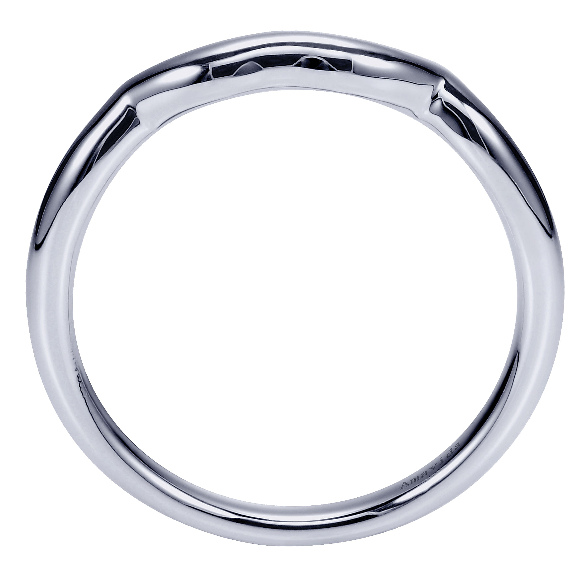18k White Gold Curved Wedding Band angle 2 18k White Gold Curved Wedding Band angle 2