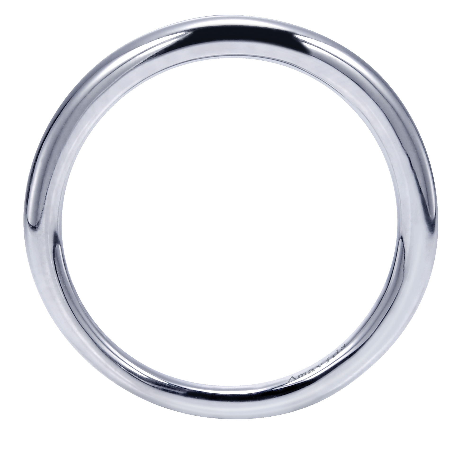 18k White Gold Curved Wedding Band angle 2 18k White Gold Curved Wedding Band angle 2