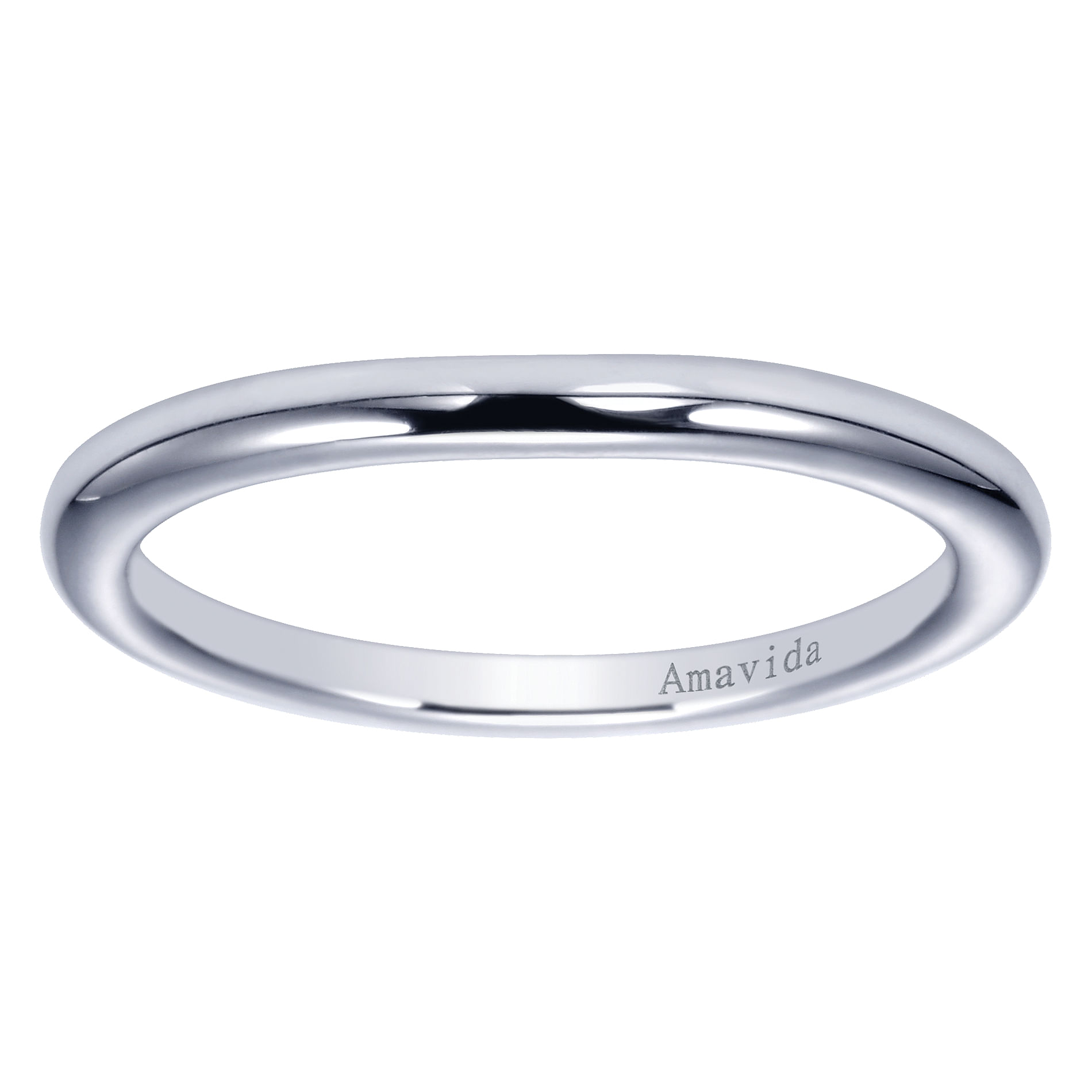 18k White Gold Curved Wedding Band angle 5 18k White Gold Curved Wedding Band angle 5