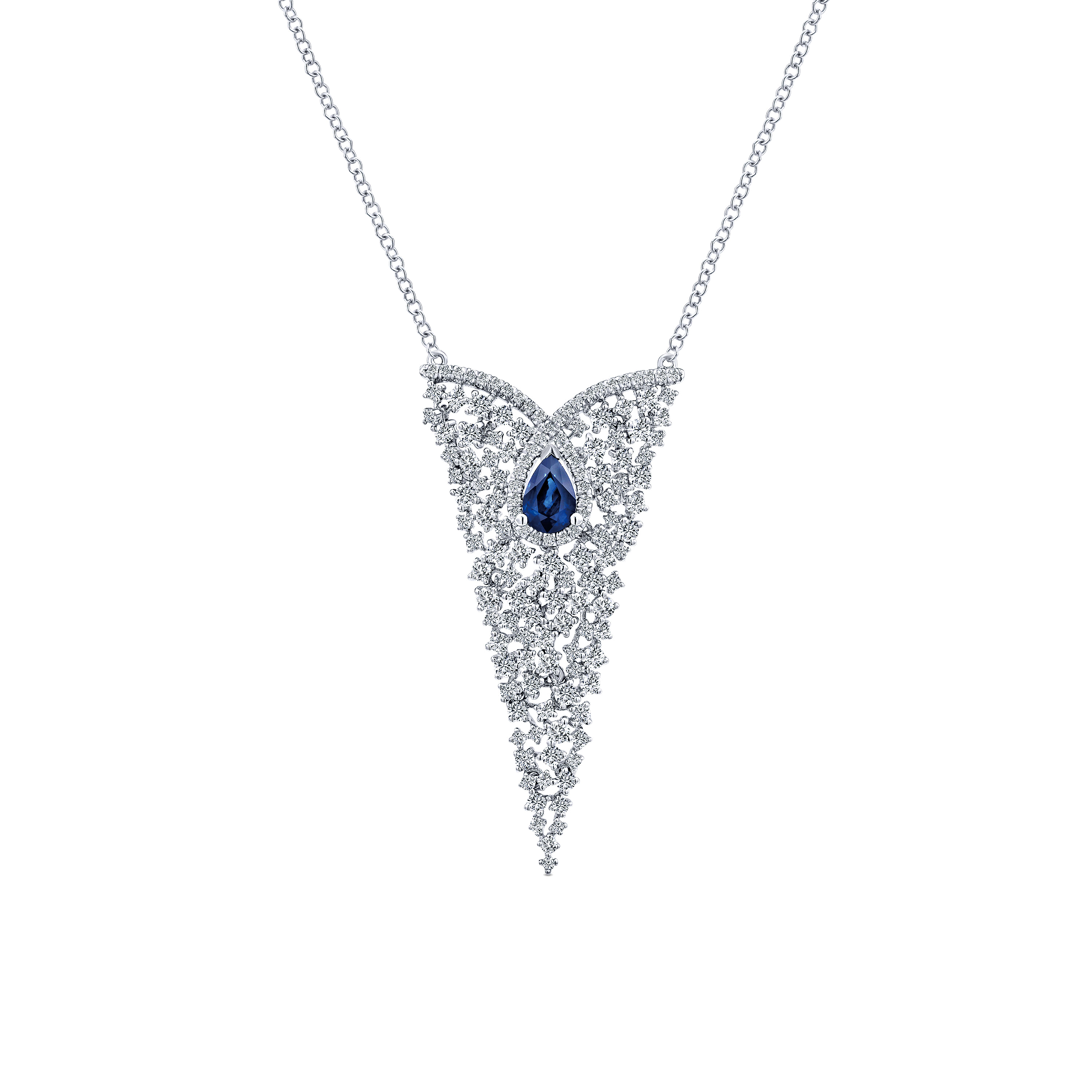 18k White Gold Diamond And Sapphire Fashion 18k White Gold Diamond And Sapphire Fashion