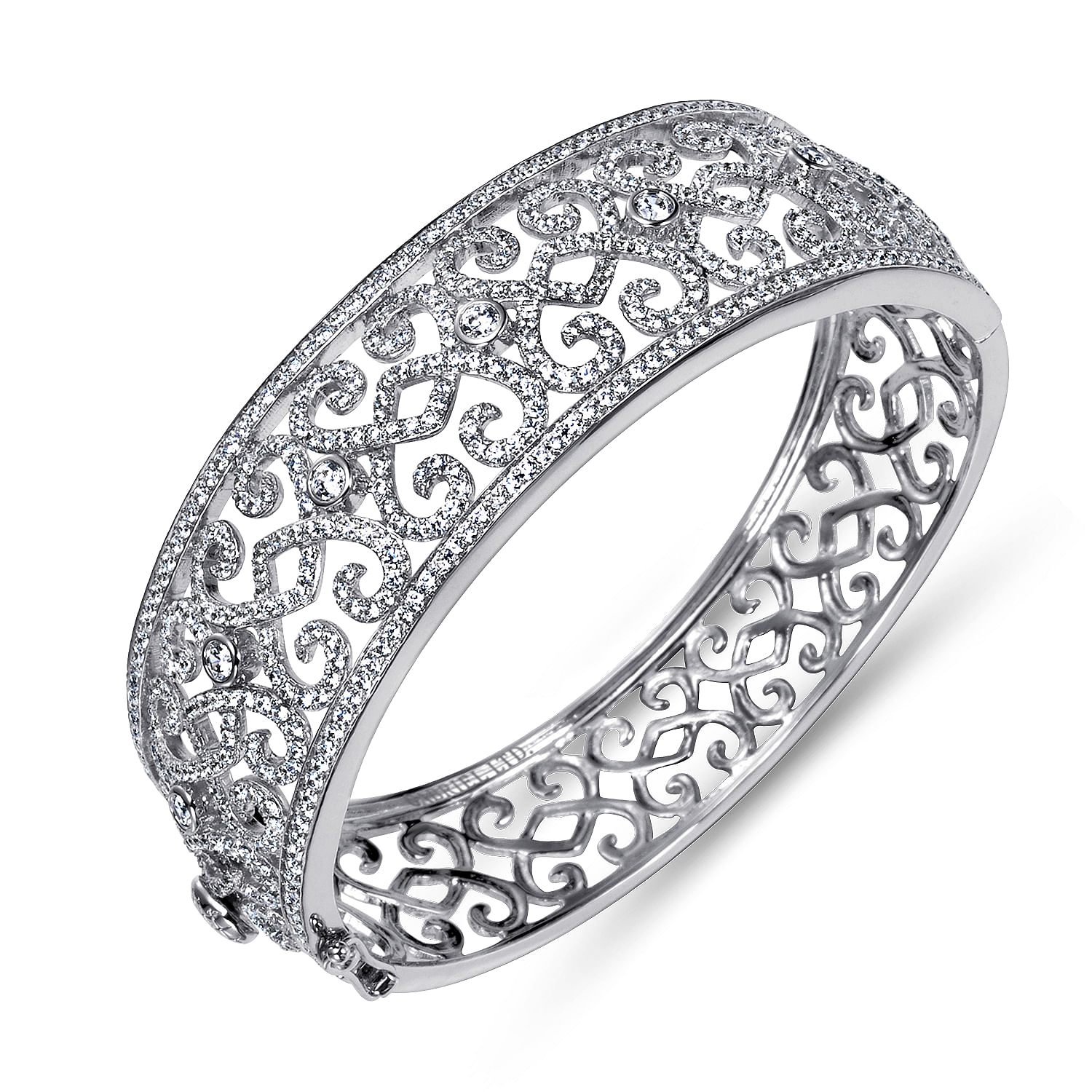 18k White Gold Diamond Bangle angle 2 18k White Gold Diamond Bangle angle 2