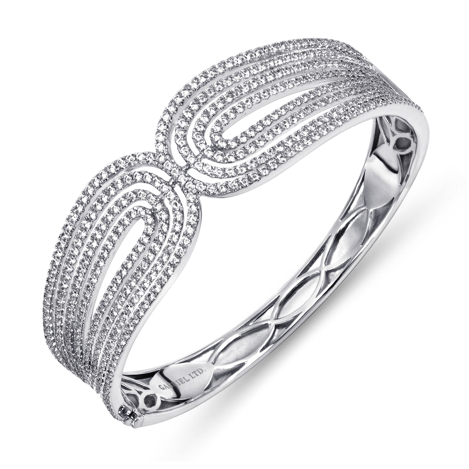 18k White Gold Diamond Bangle angle 2 18k White Gold Diamond Bangle angle 2