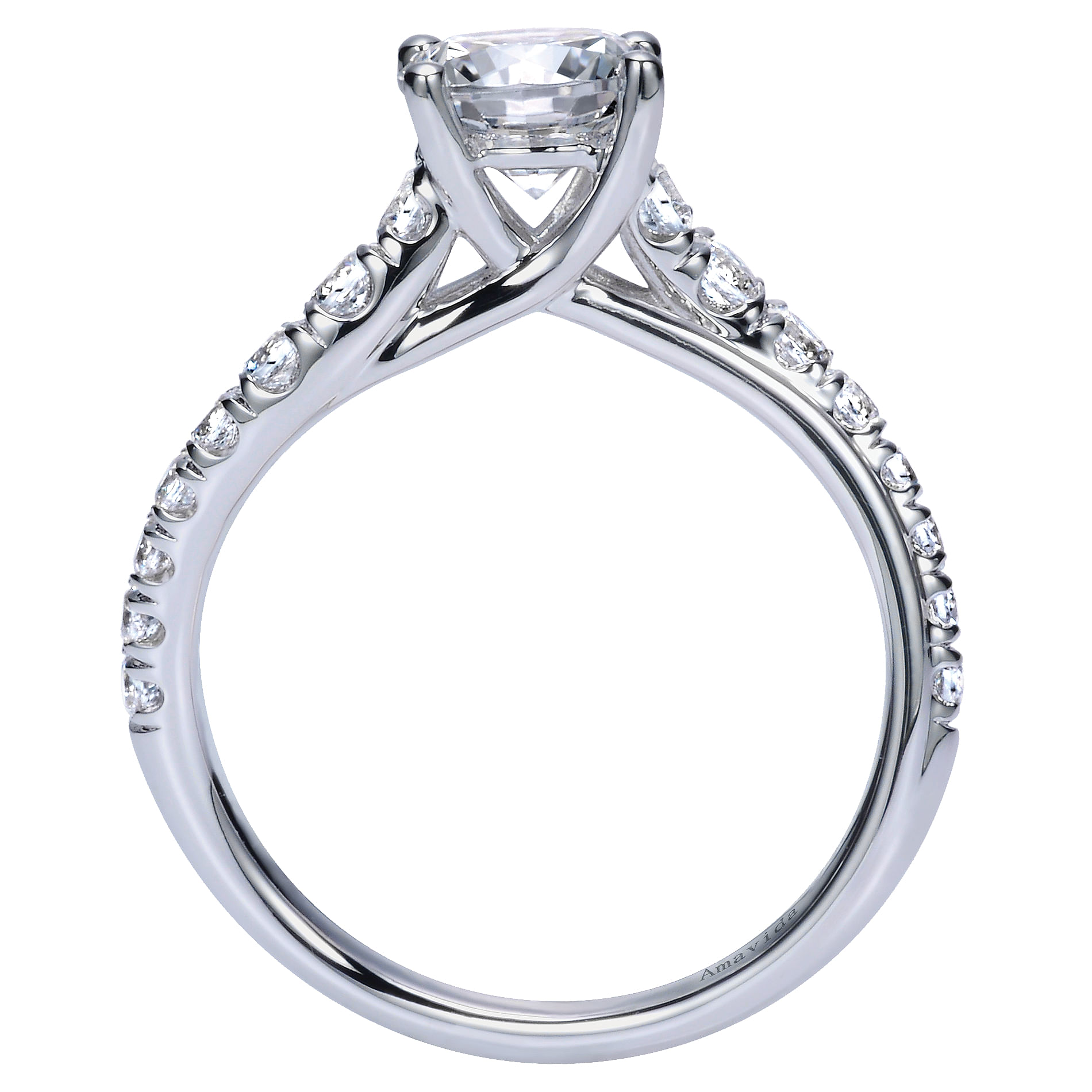 18k White Gold Diamond Bypass Engagement Ring angle 2 18k White Gold Diamond Bypass Engagement Ring angle 2