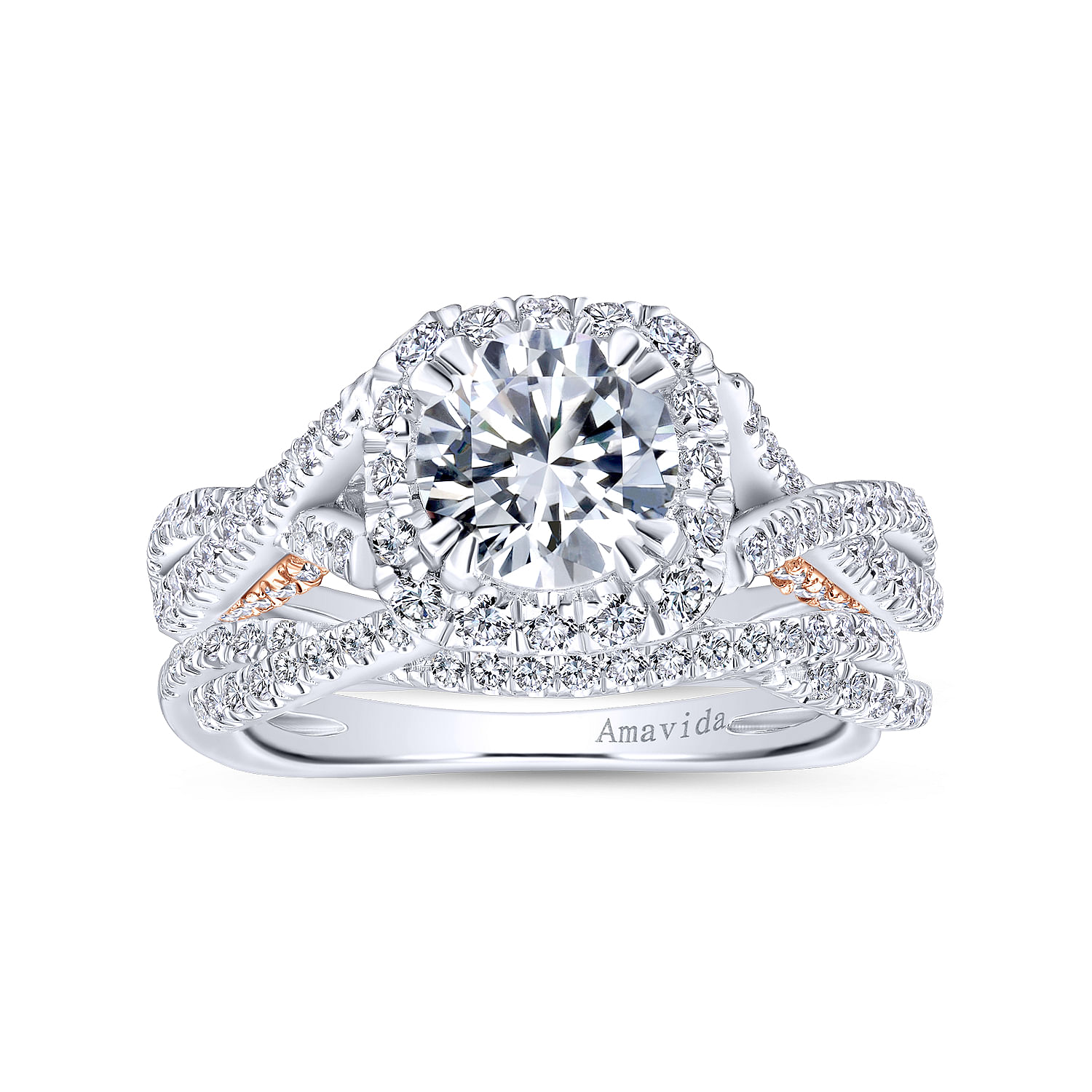 18k White Gold Diamond Criss Cross Wedding Band angle 4 18k White Gold Diamond Criss Cross Wedding Band angle 4