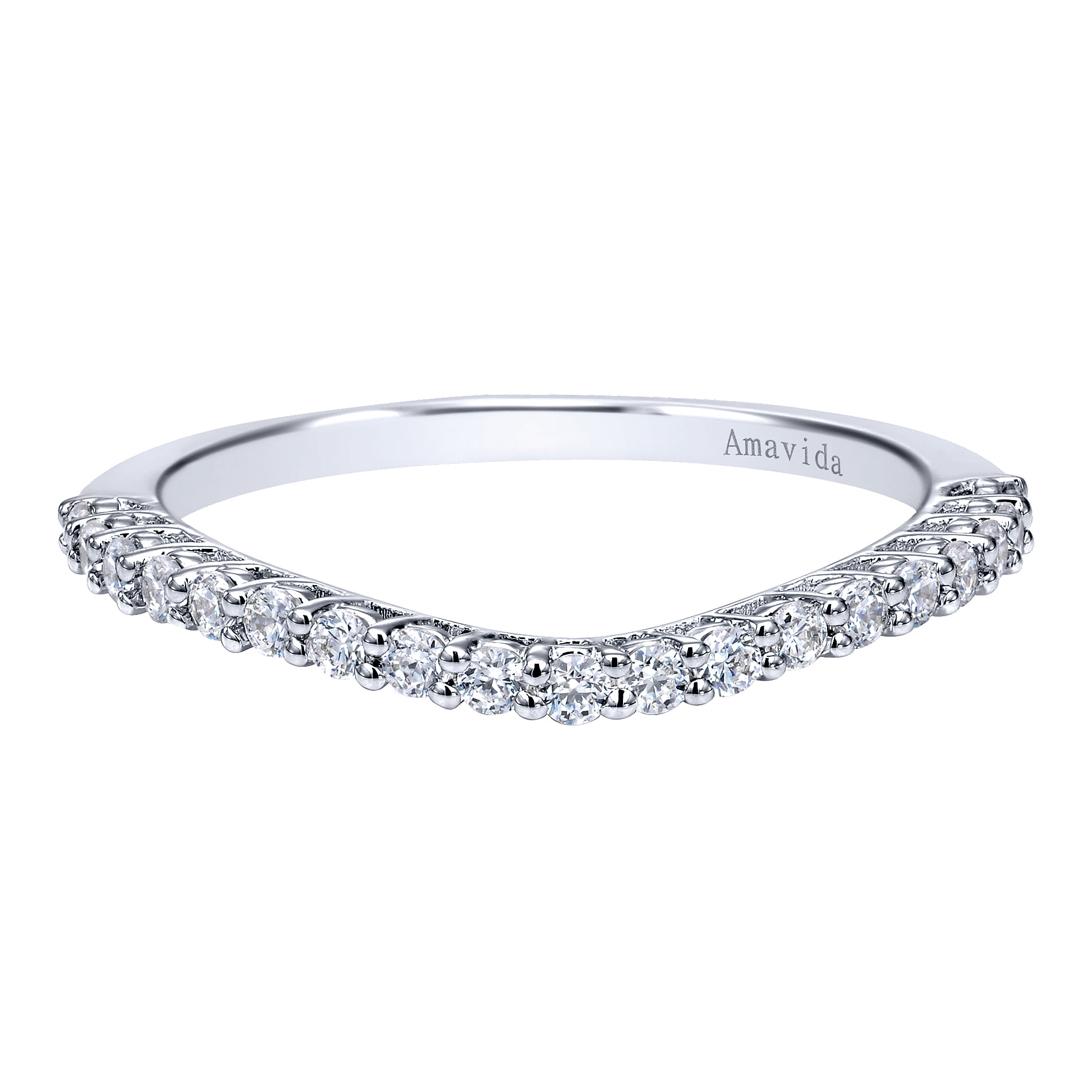 18k White Gold Diamond Curved 18k White Gold Diamond Curved