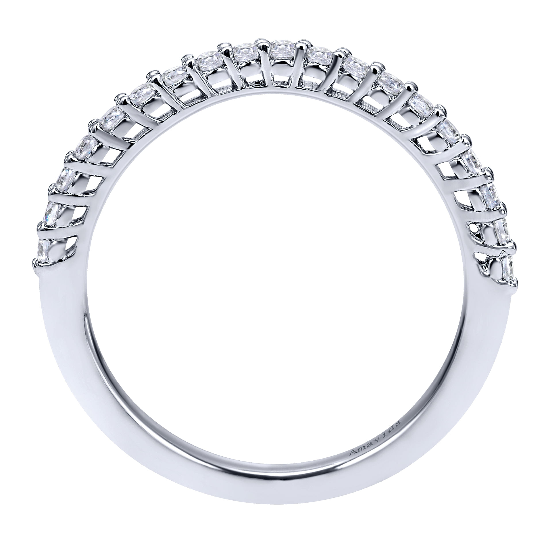 18k White Gold Diamond Curved Wedding Band angle 2 18k White Gold Diamond Curved Wedding Band angle 2