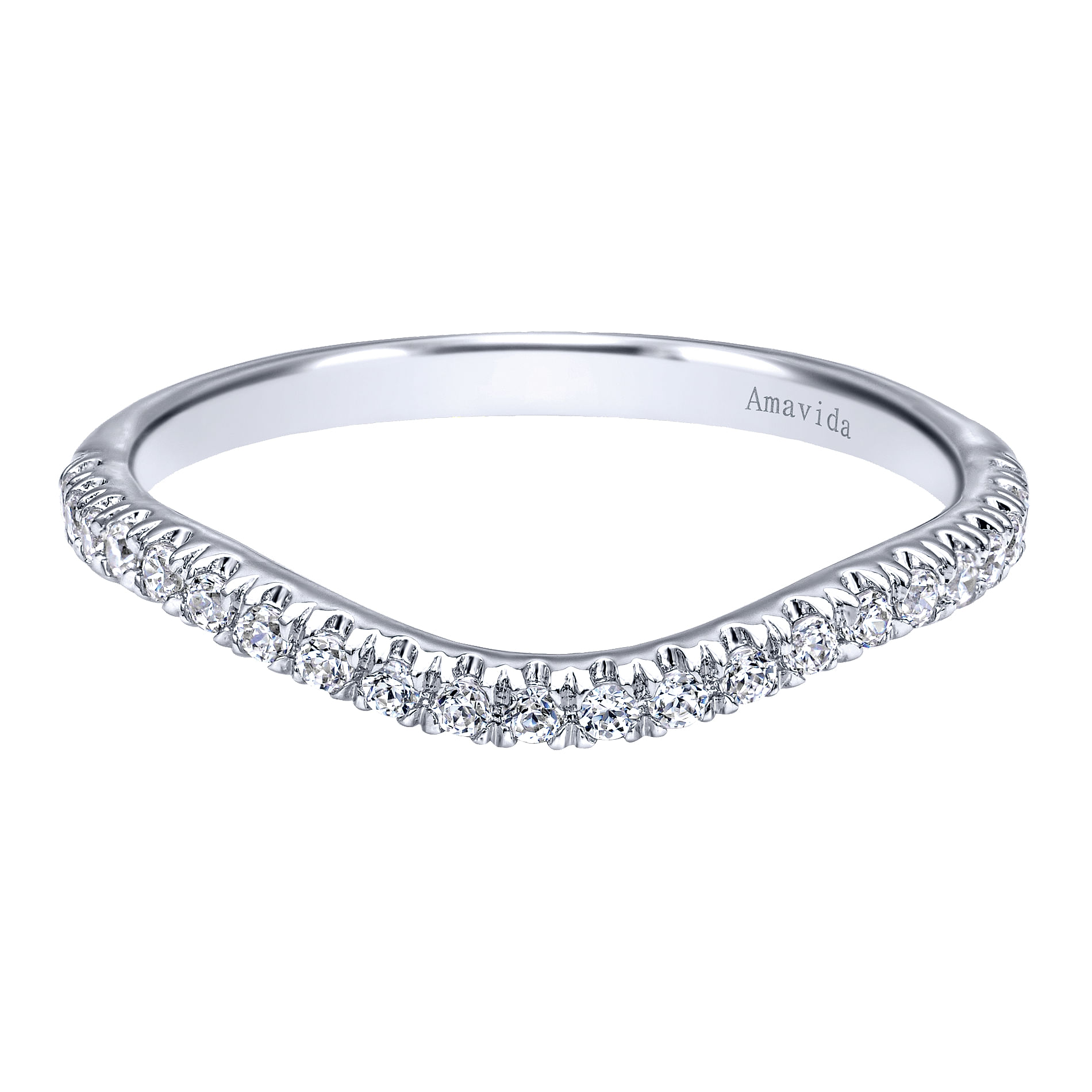 18k White Gold Diamond Curved 18k White Gold Diamond Curved