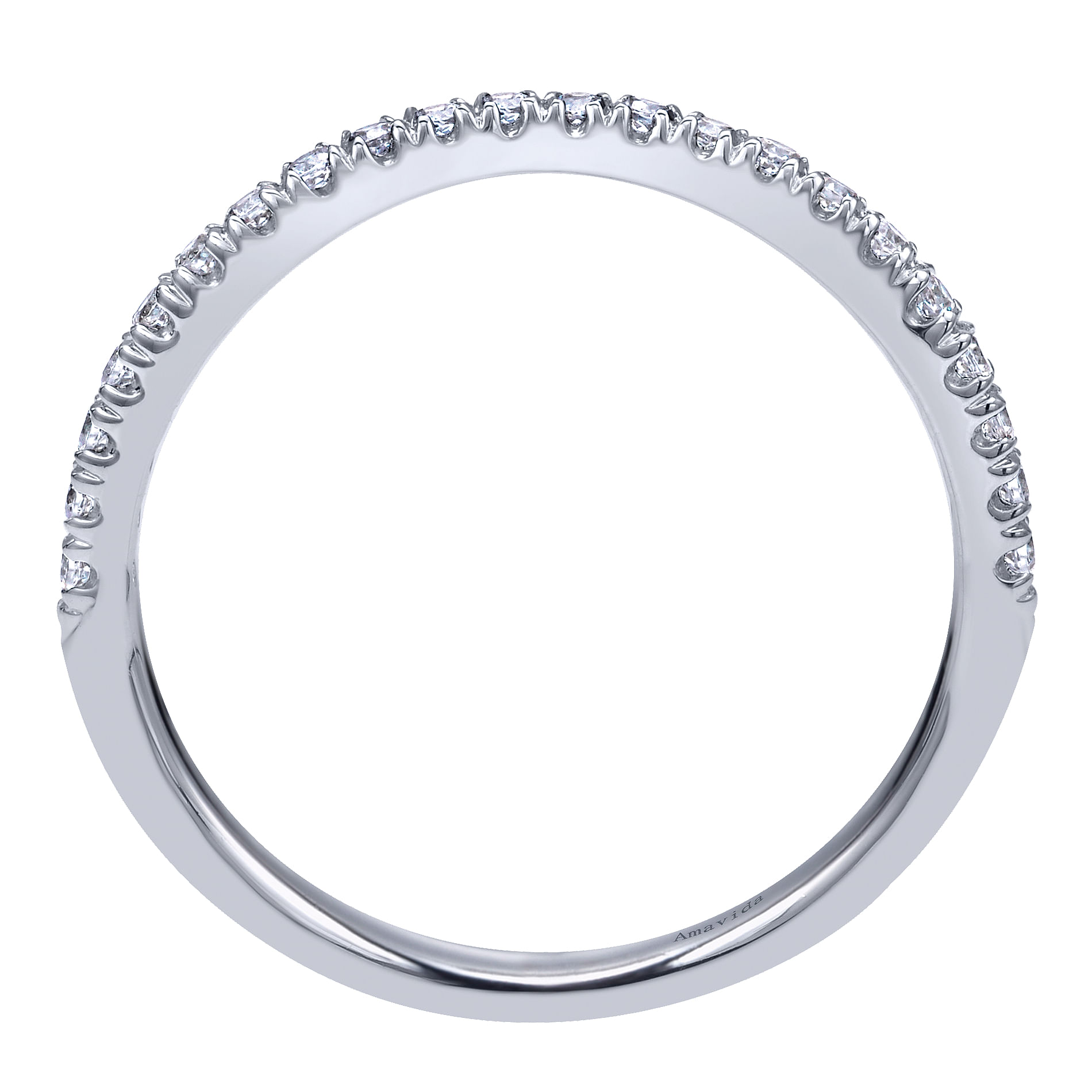 18k White Gold Diamond Curved Wedding Band angle 2 18k White Gold Diamond Curved Wedding Band angle 2