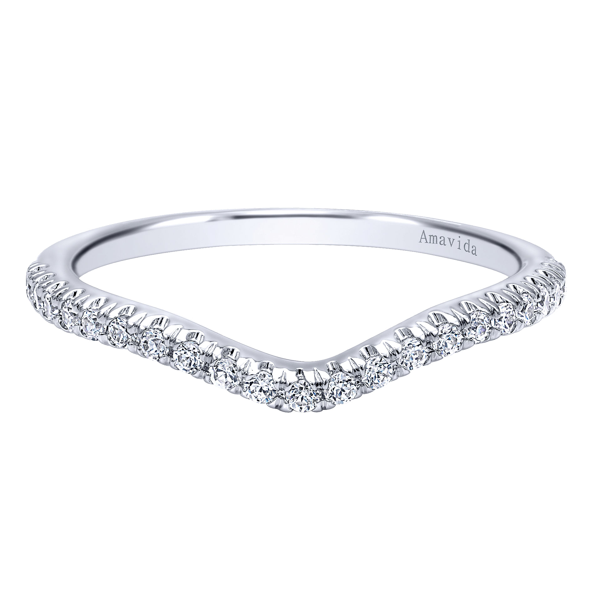 18k White Gold Diamond Curved 18k White Gold Diamond Curved