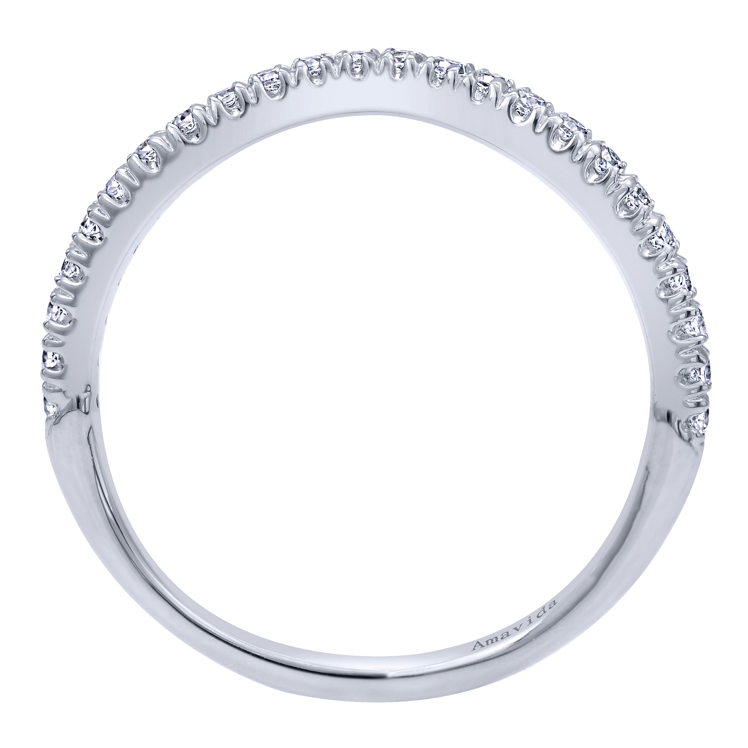 18k White Gold Diamond Curved Wedding Band angle 2 18k White Gold Diamond Curved Wedding Band angle 2