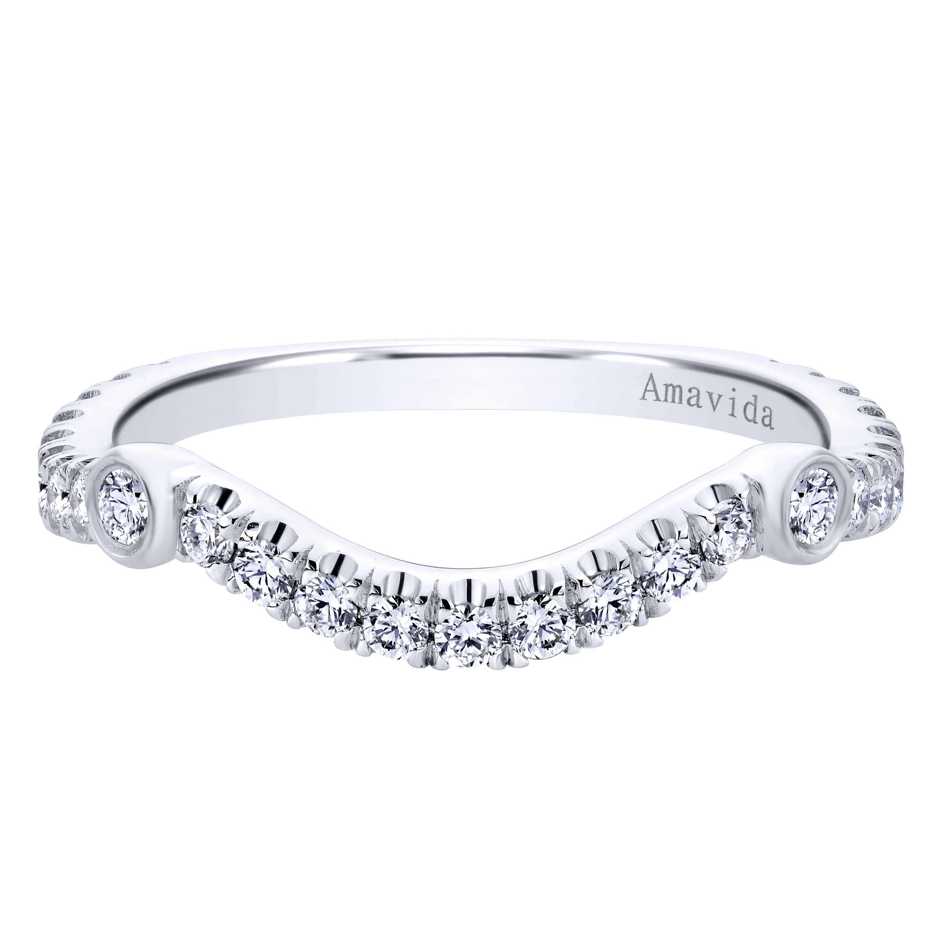 18k White Gold Diamond Curved 18k White Gold Diamond Curved
