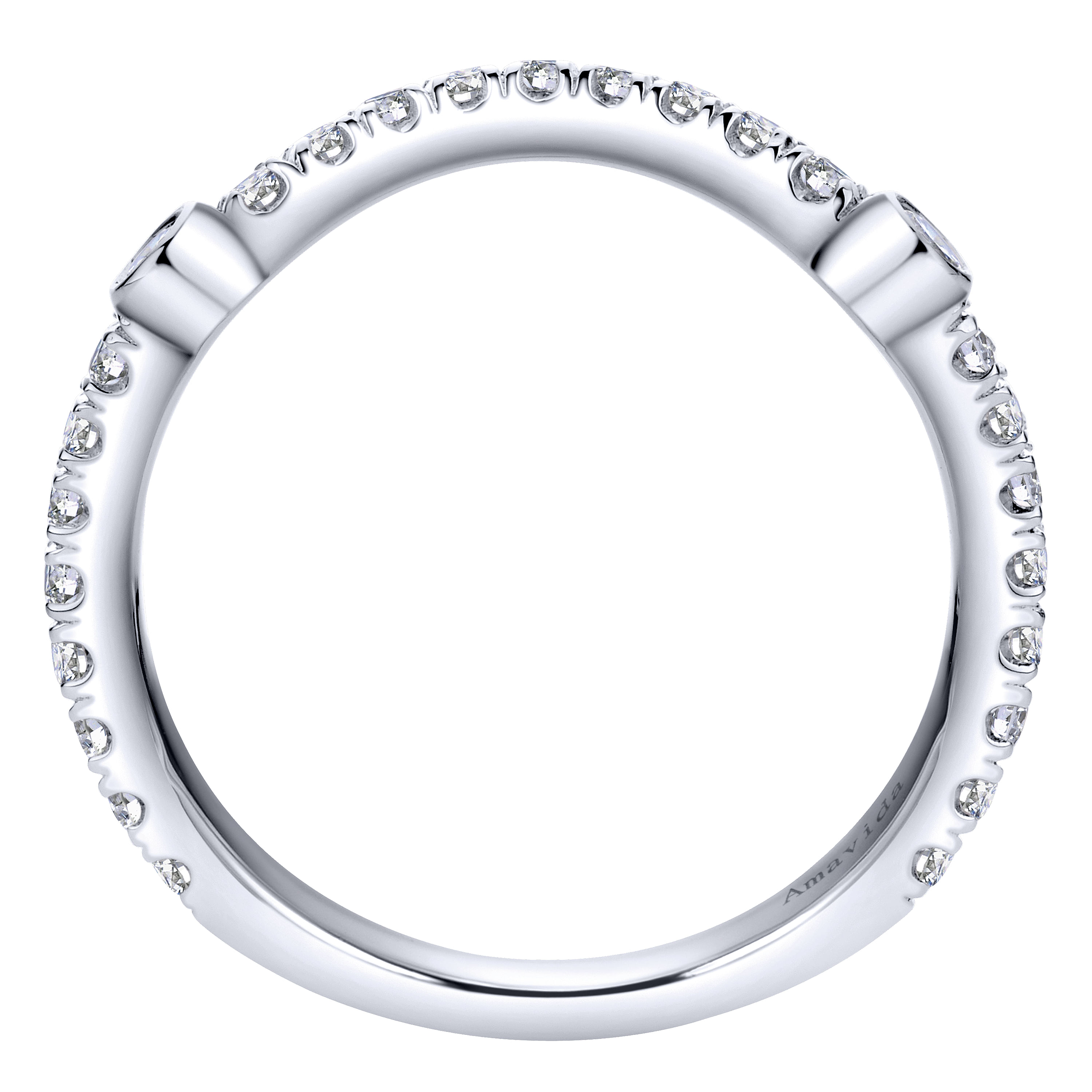 18k White Gold Diamond Curved Wedding Band angle 2 18k White Gold Diamond Curved Wedding Band angle 2