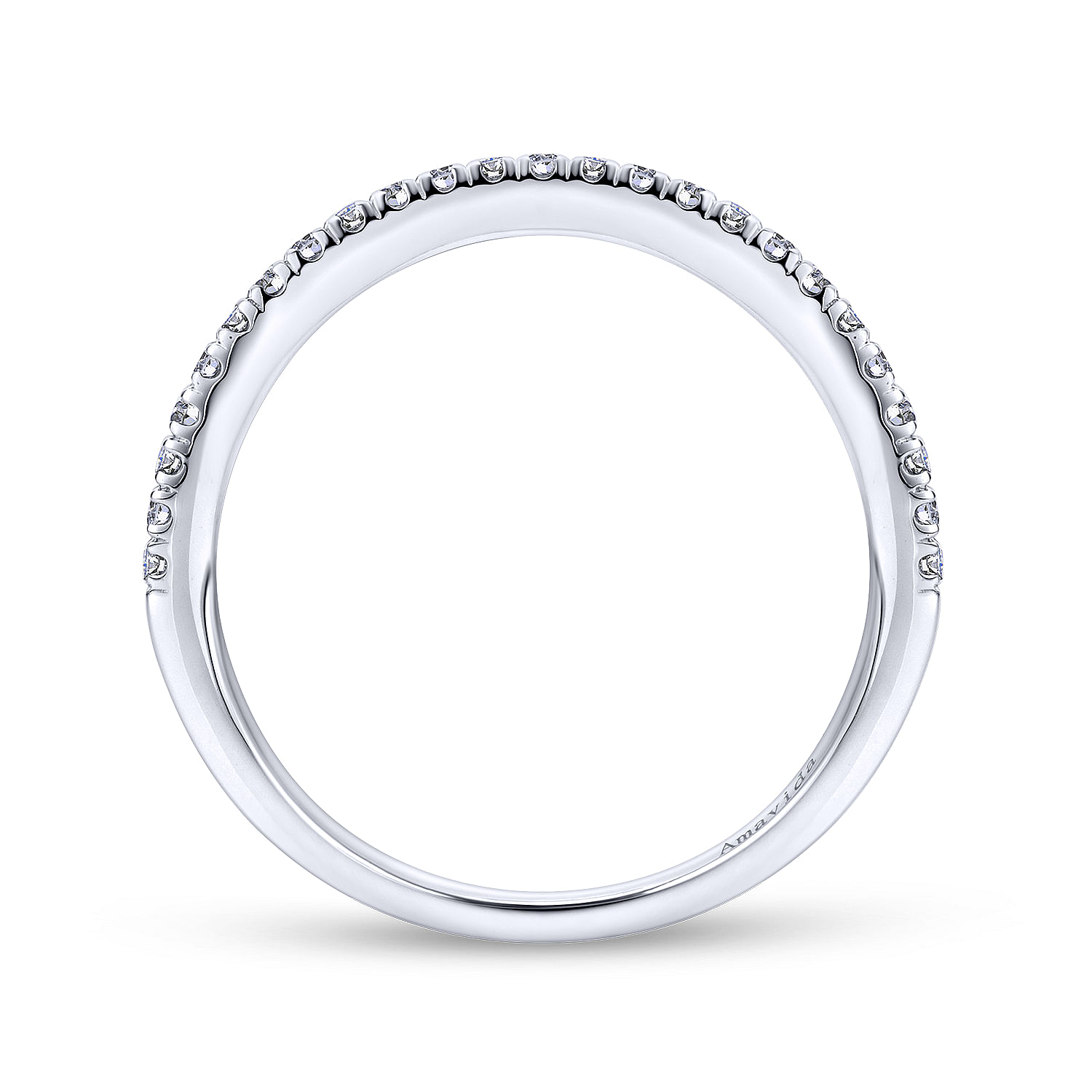 18k White Gold Diamond Curved Wedding Band angle 2 18k White Gold Diamond Curved Wedding Band angle 2