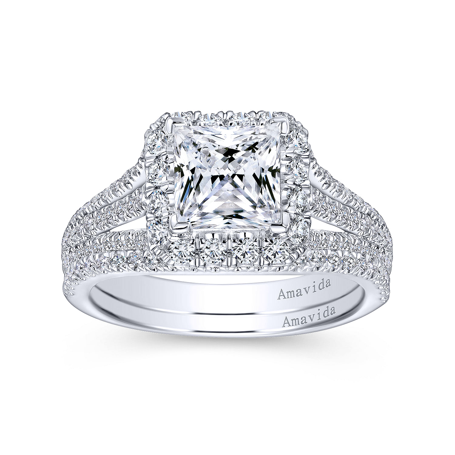 18k White Gold Diamond Curved Wedding Band angle 4 18k White Gold Diamond Curved Wedding Band angle 4