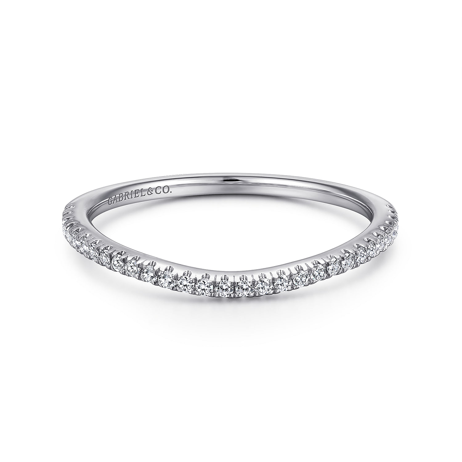 18k White Gold Diamond Curved 18k White Gold Diamond Curved