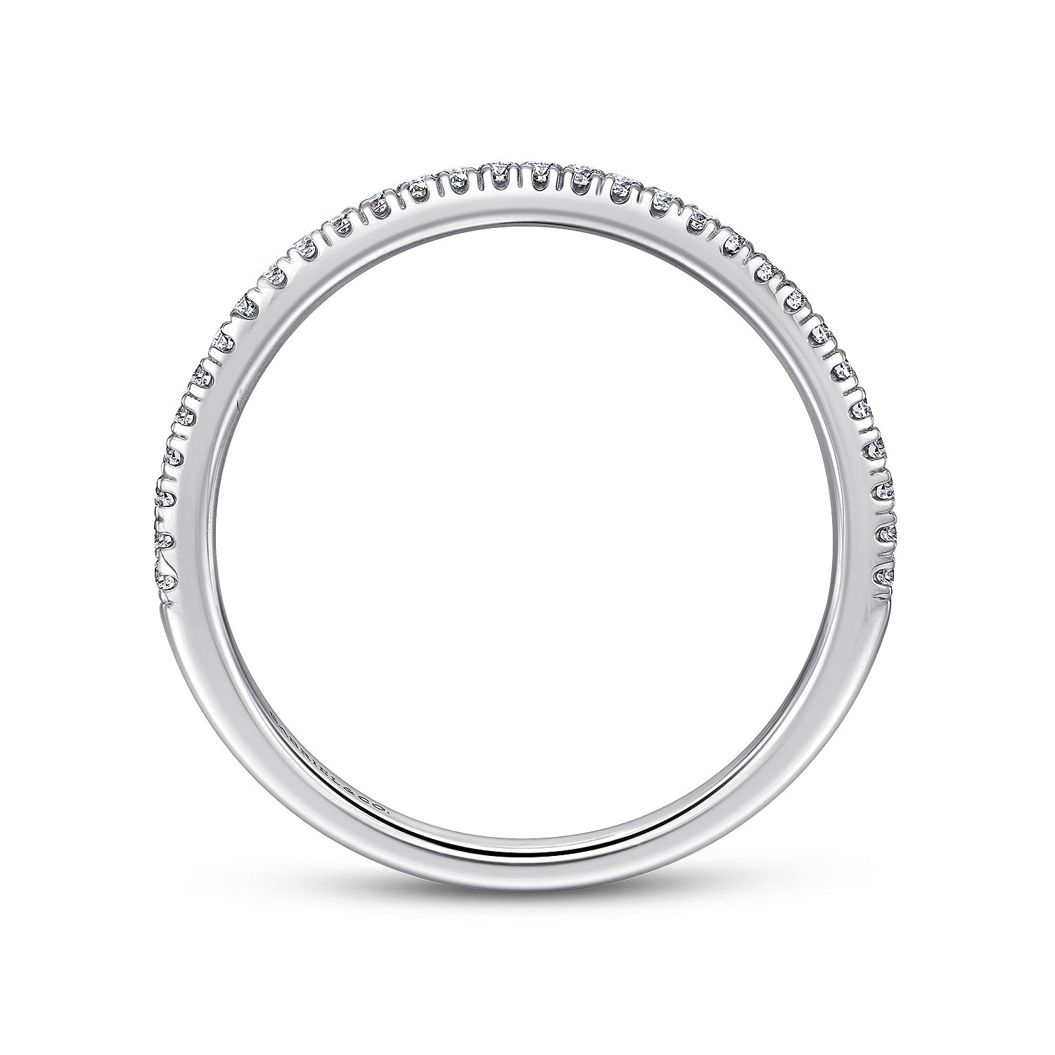 18k White Gold Diamond Curved Wedding Band angle 2 18k White Gold Diamond Curved Wedding Band angle 2