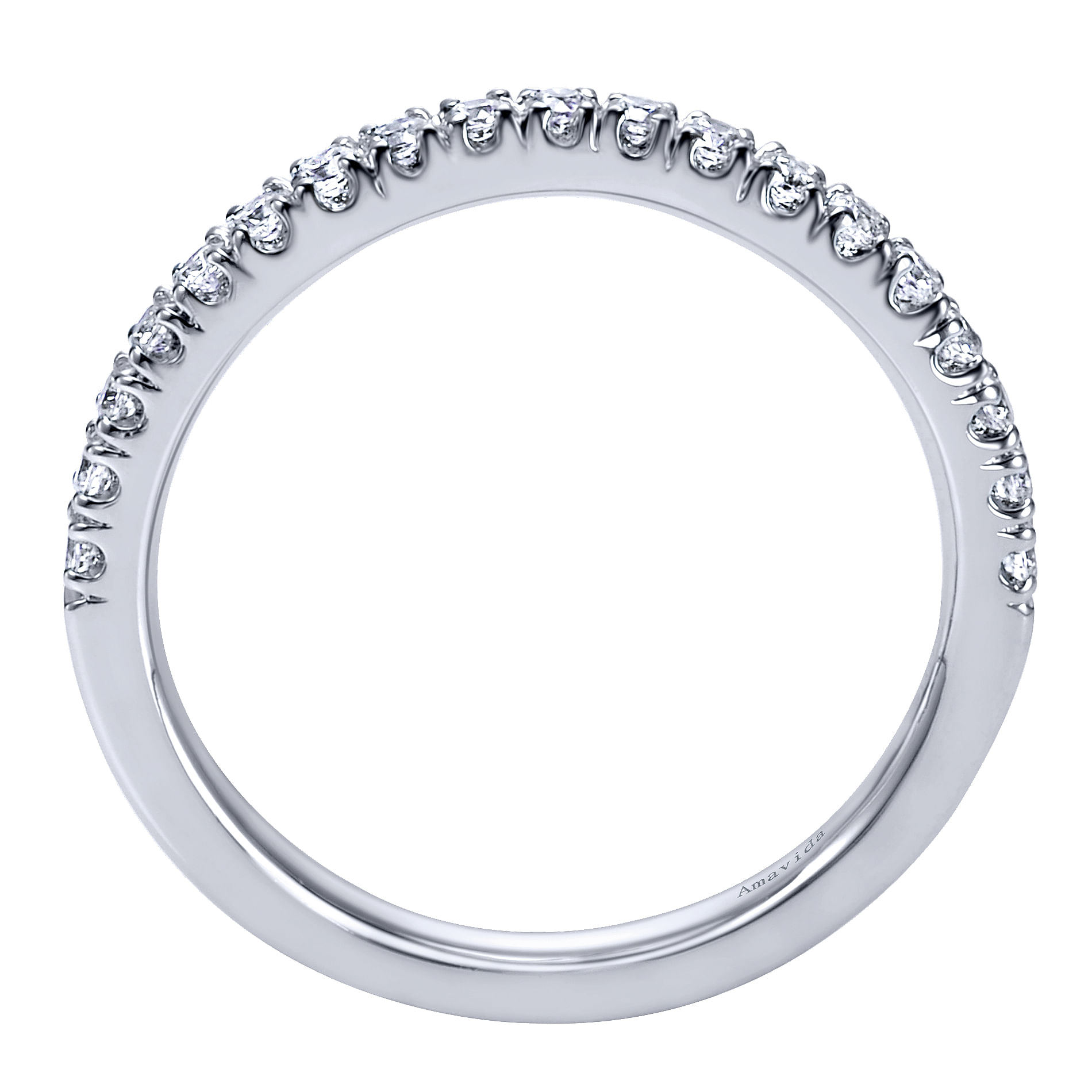 18k White Gold Diamond Curved Wedding Band angle 2 18k White Gold Diamond Curved Wedding Band angle 2