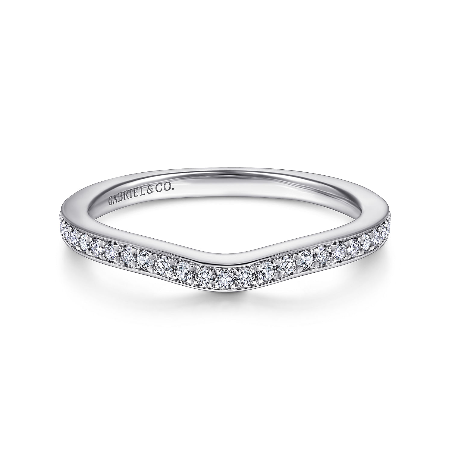 18k White Gold Diamond Curved 18k White Gold Diamond Curved