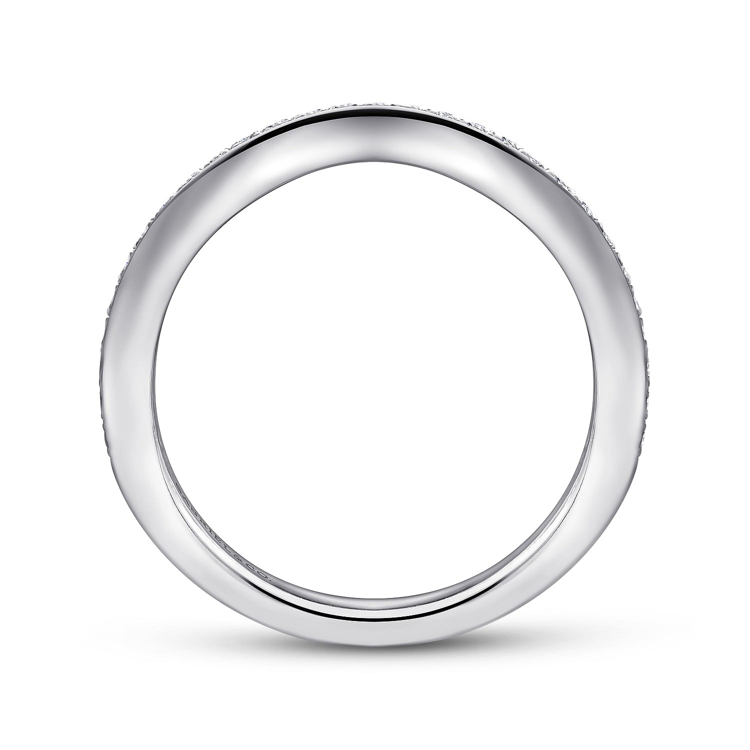 18k White Gold Diamond Curved Wedding Band angle 2 18k White Gold Diamond Curved Wedding Band angle 2