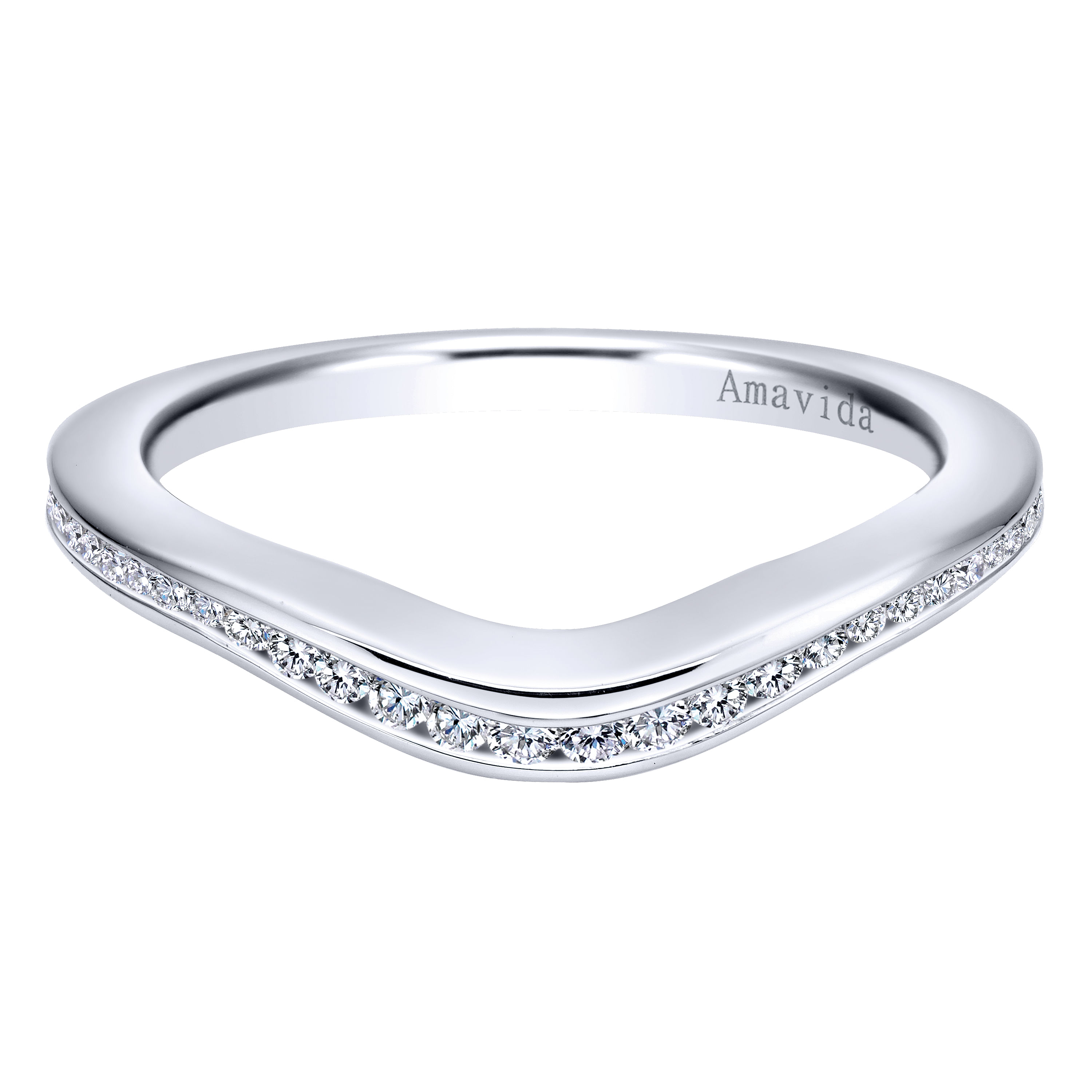 18k White Gold Diamond Curved 18k White Gold Diamond Curved