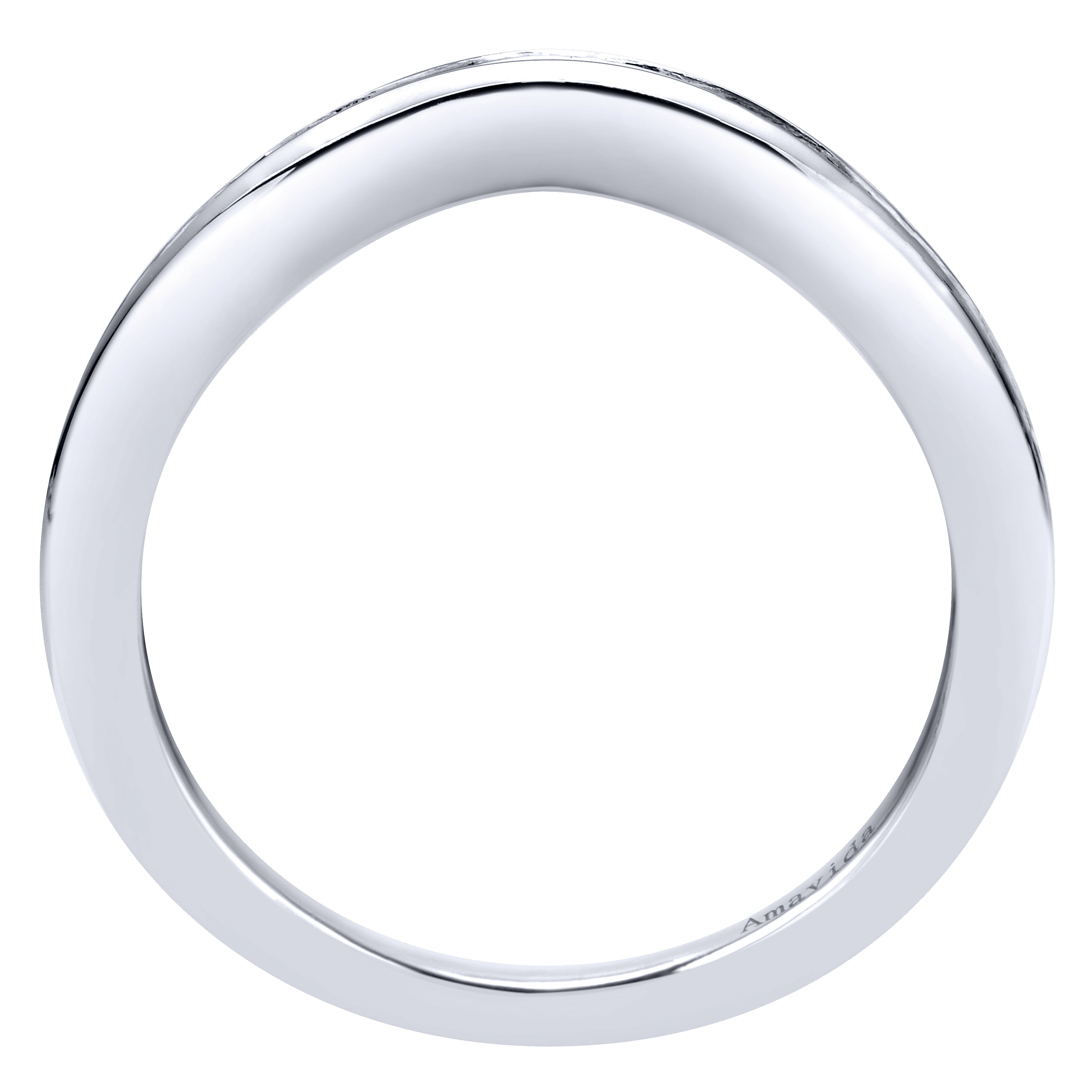 18k White Gold Diamond Curved Wedding Band angle 2 18k White Gold Diamond Curved Wedding Band angle 2