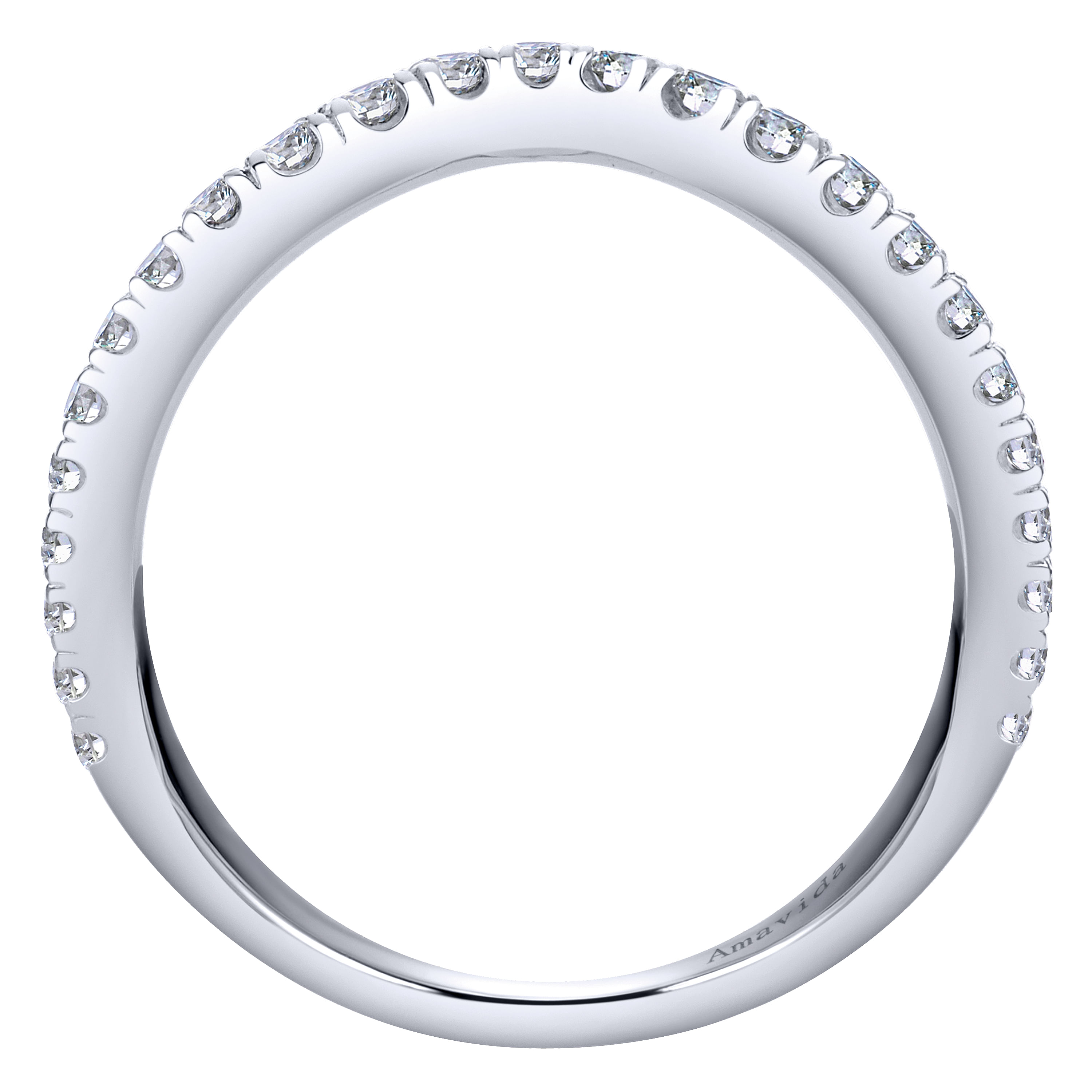 18k White Gold Diamond Curved Wedding Band angle 2 18k White Gold Diamond Curved Wedding Band angle 2