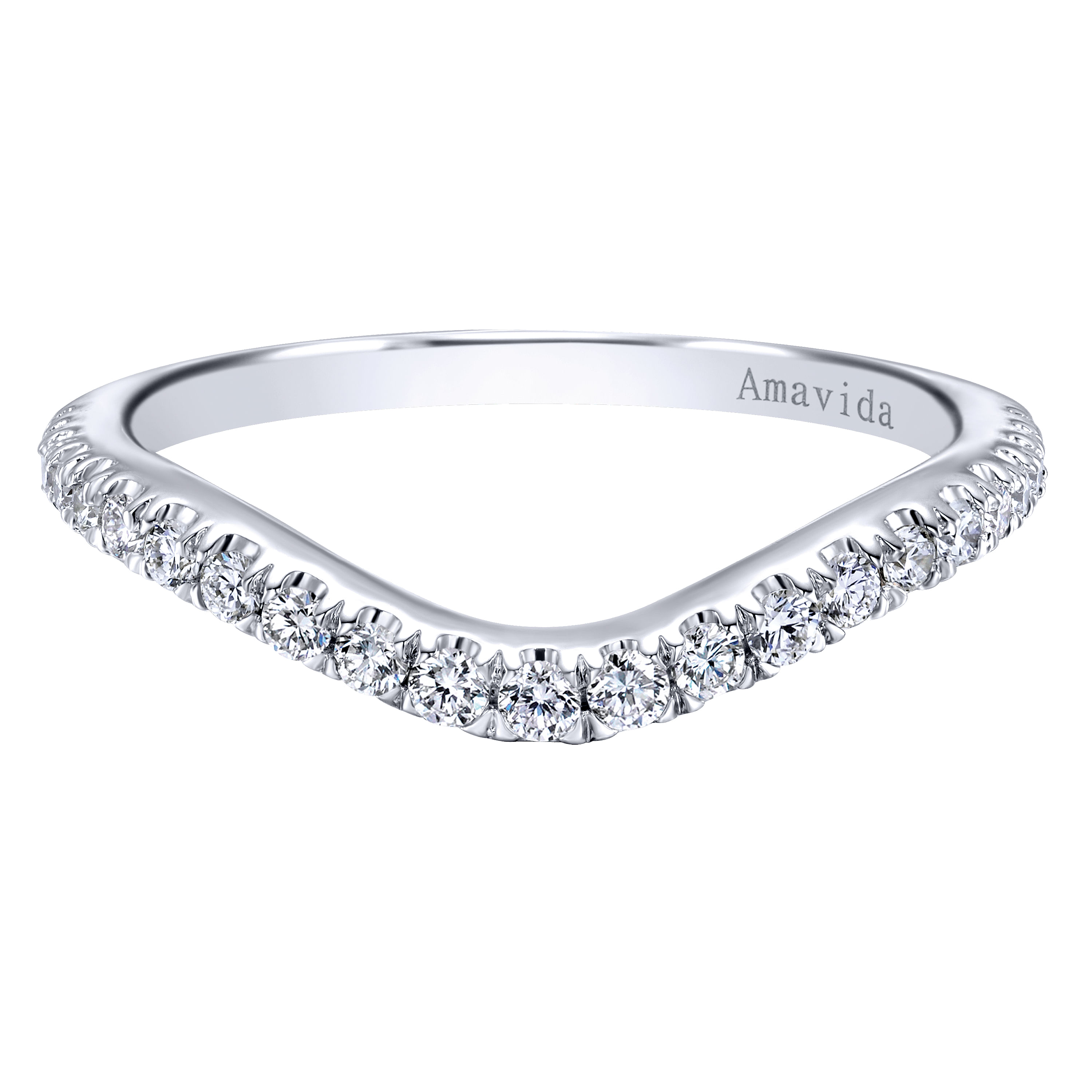 18k White Gold Diamond Curved 18k White Gold Diamond Curved