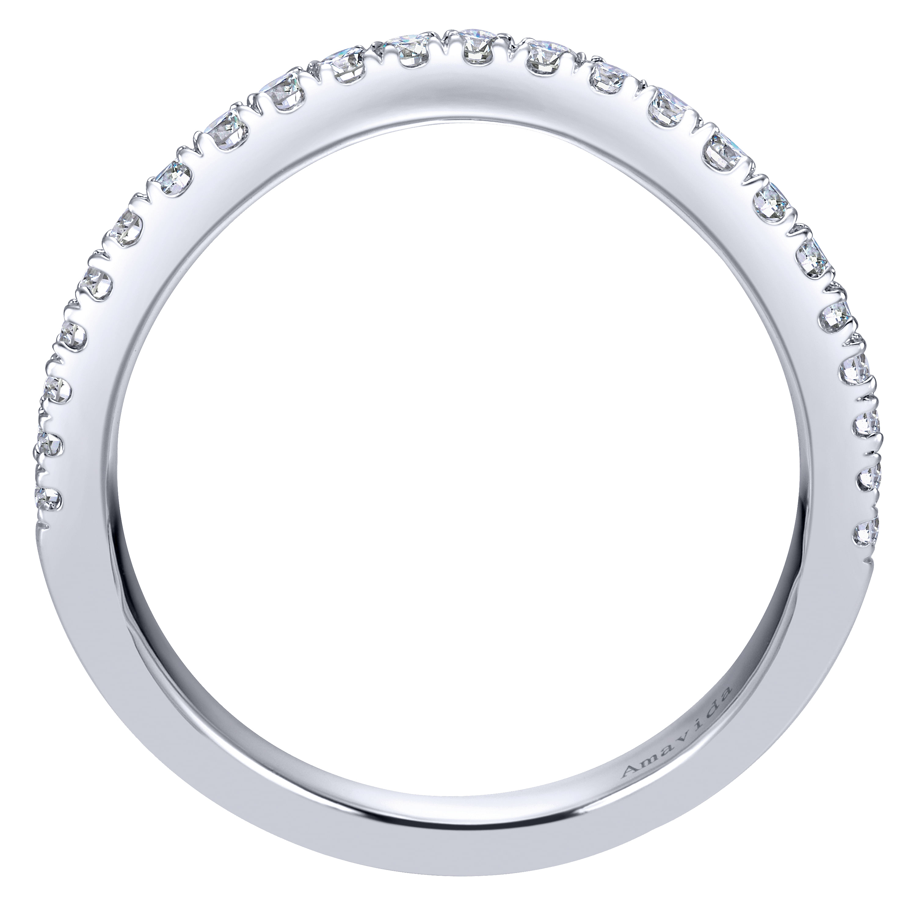 18k White Gold Diamond Curved Wedding Band angle 2 18k White Gold Diamond Curved Wedding Band angle 2