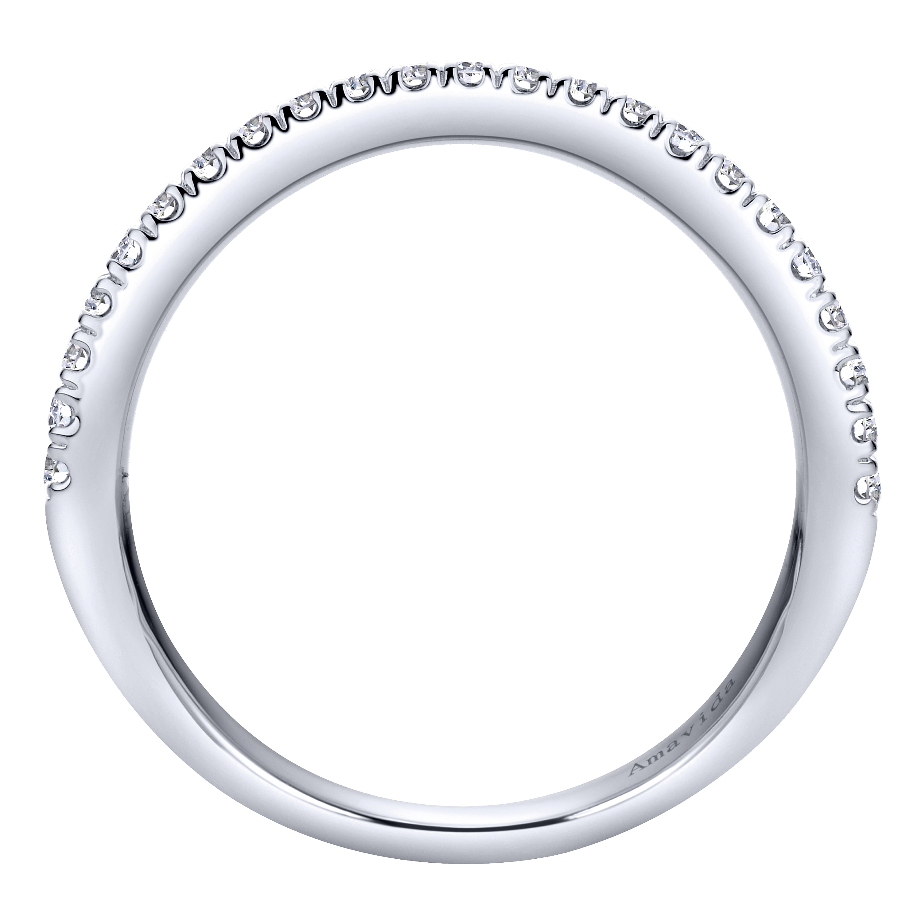 18k White Gold Diamond Curved Wedding Band angle 2 18k White Gold Diamond Curved Wedding Band angle 2